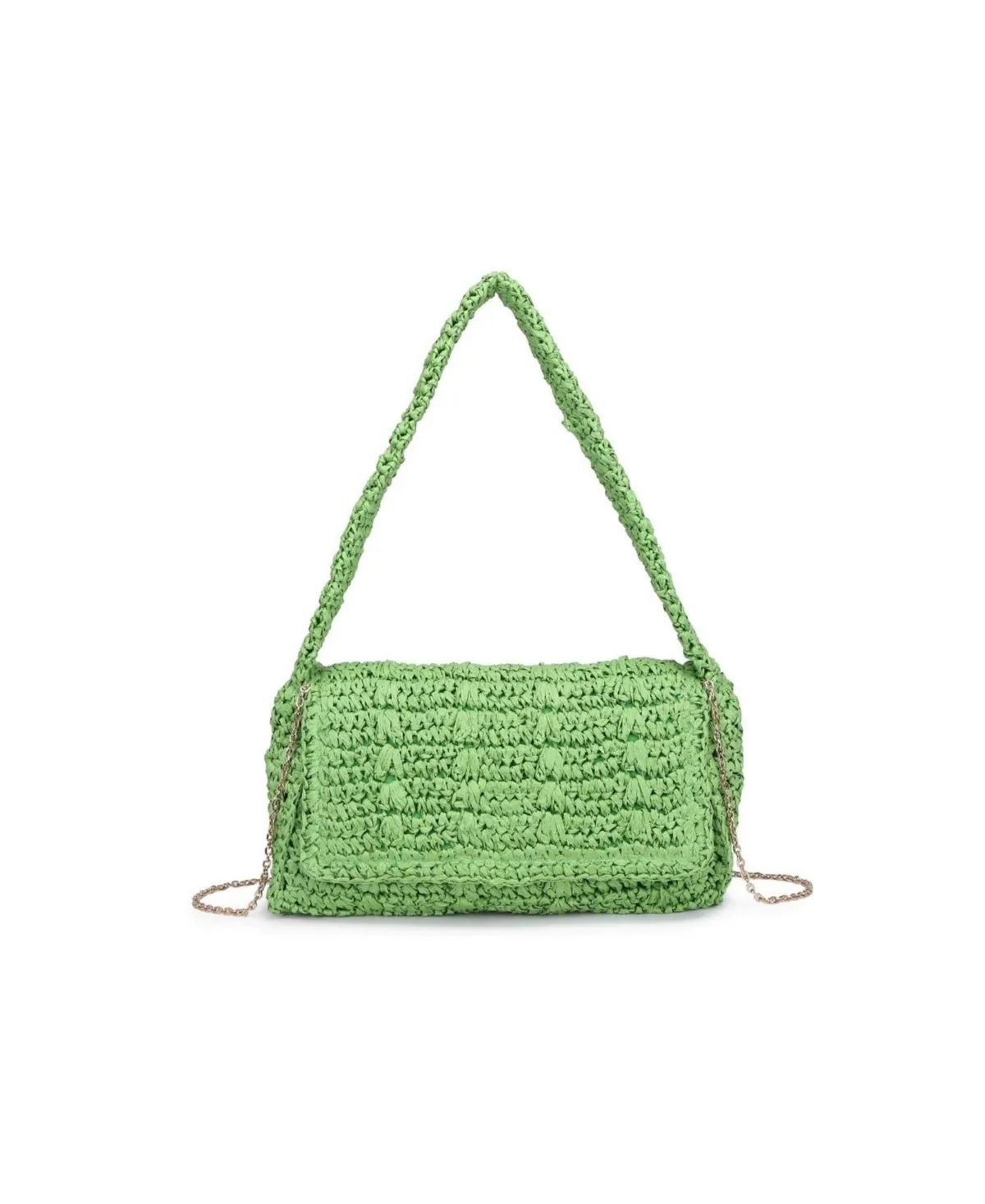 Anika Woven Straw Detachable Chain Strap Crossbody by Urban Expressions