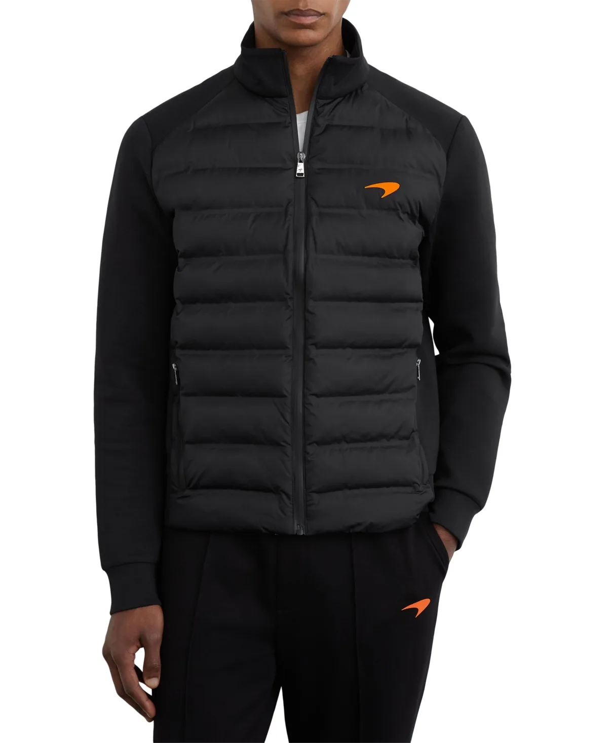 Mayer Hybrid Quilted Funnel-Neck Jacket by Reiss
