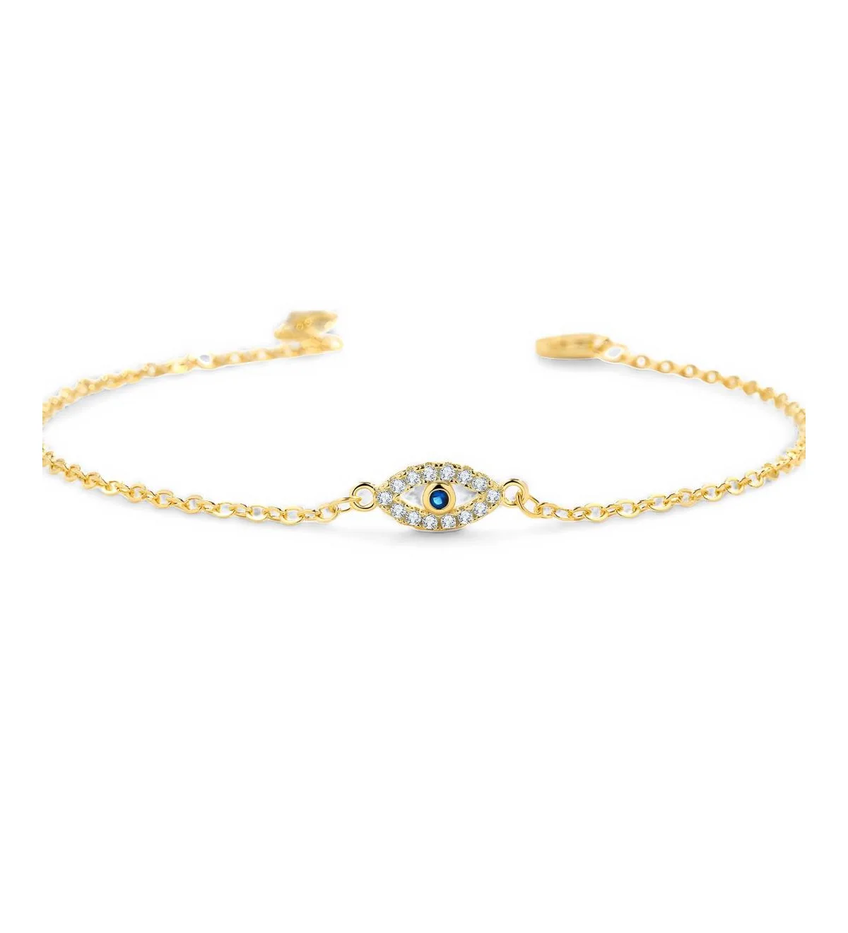 Cubic Zirconia Evil Eye Charm Bracelet