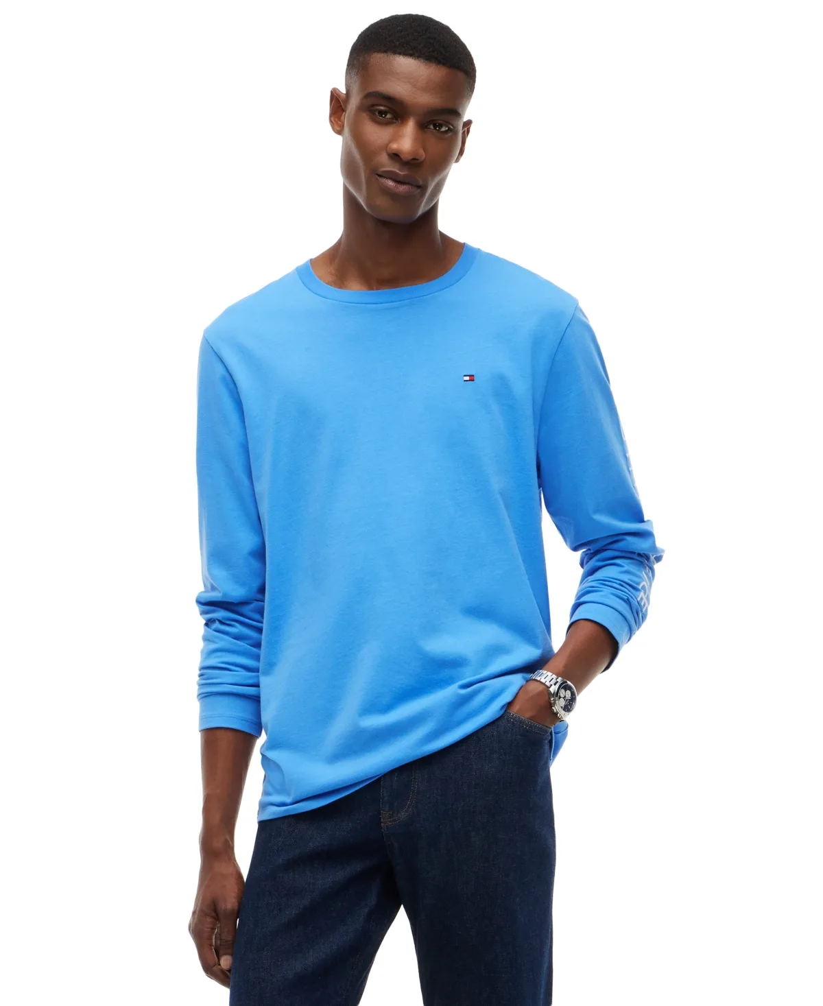 Long-Sleeve Logo Crewneck T-Shirt