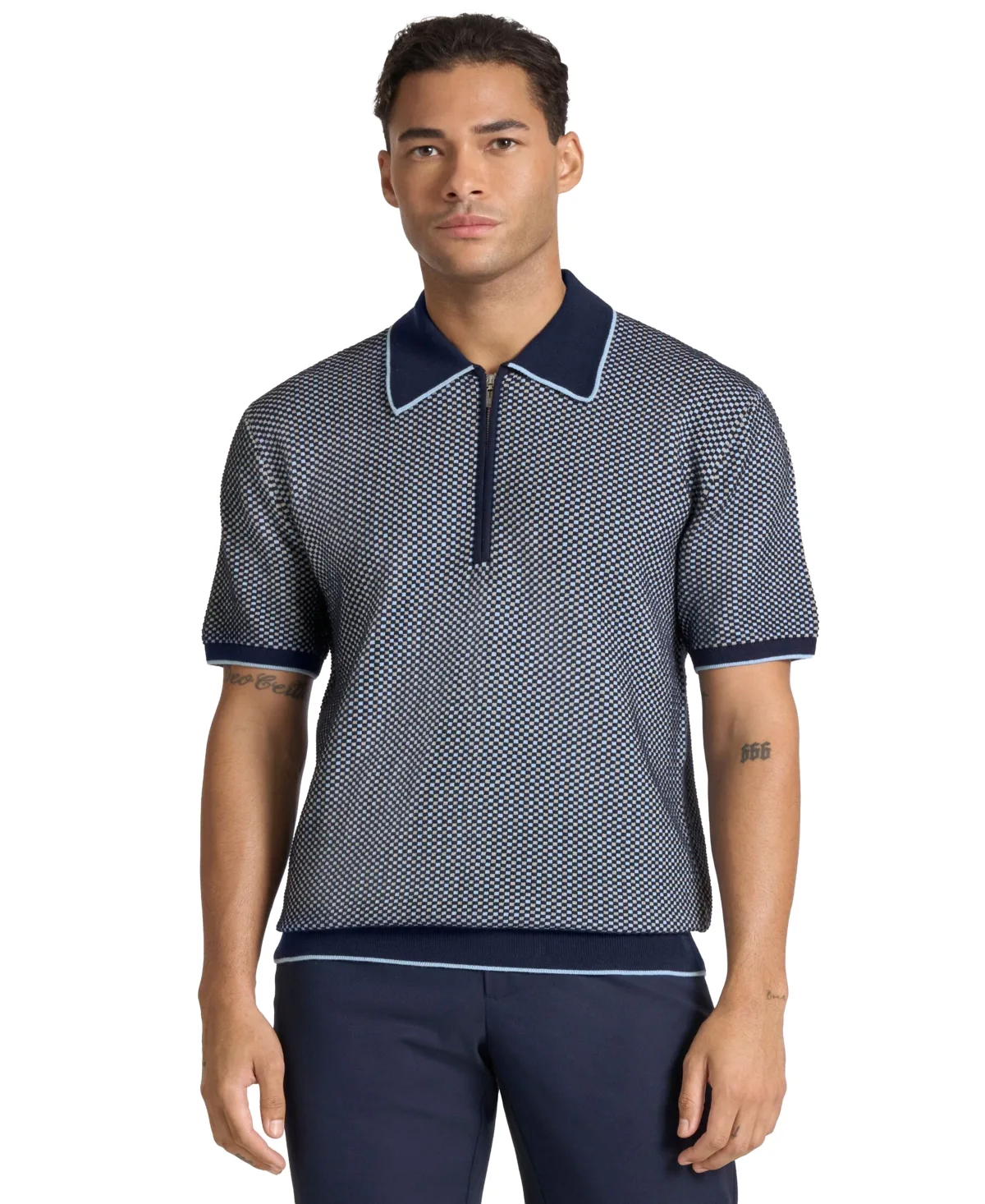 Ted by Ted Baker Wilton Quarter-Zip Textured-Knit Polo Shirt by Ted Baker