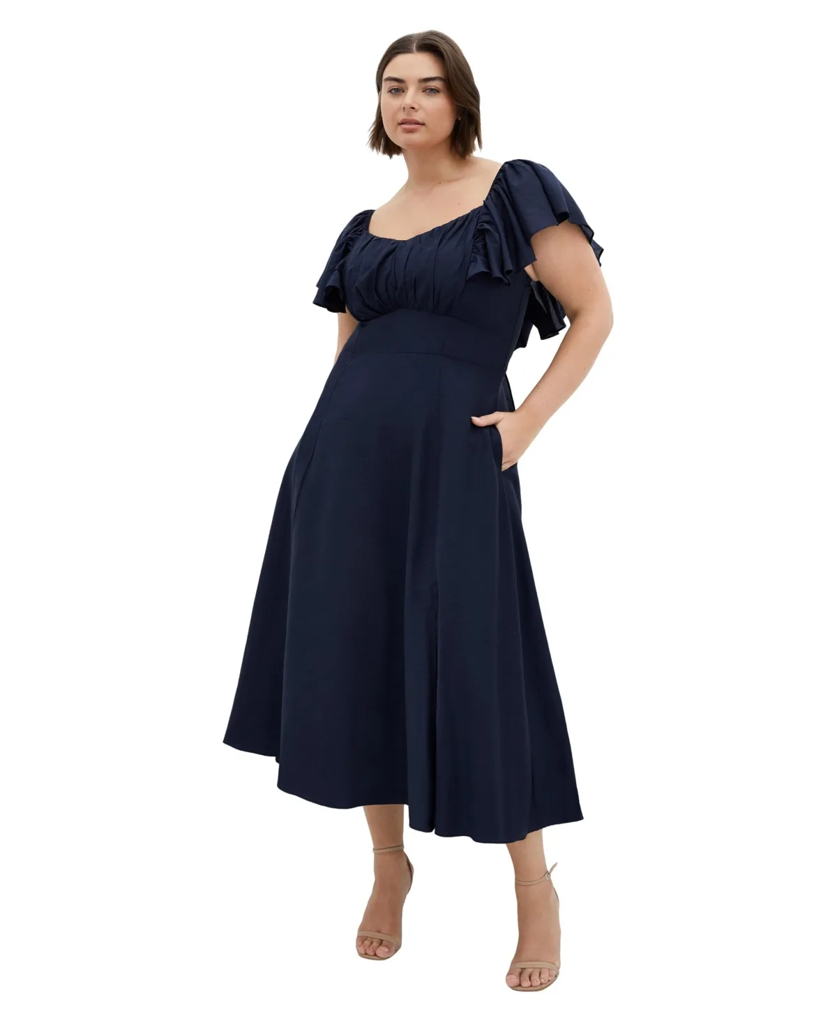 Alisia Tie-Back Midi Dress