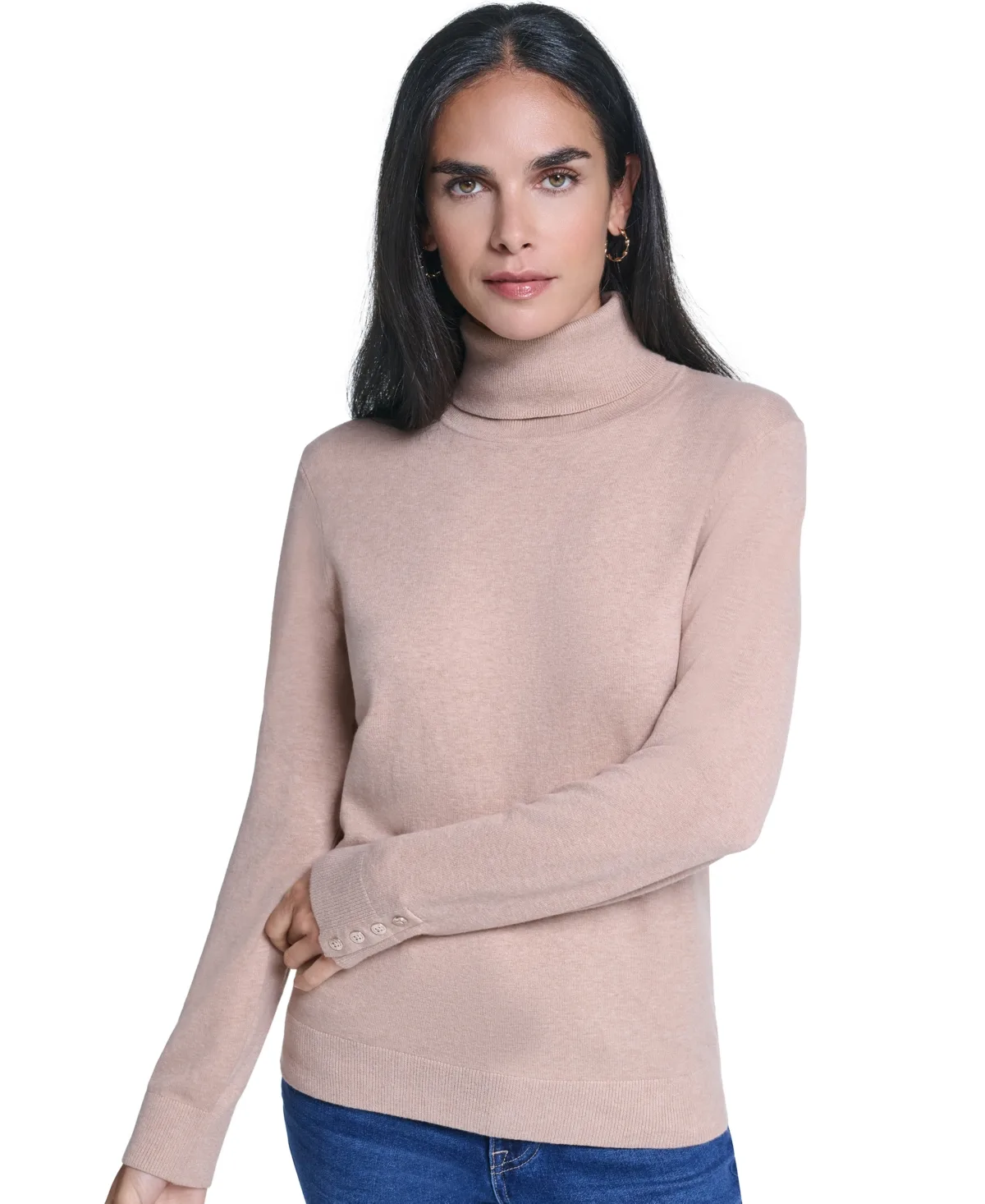 Solid Long-Sleeve Turtleneck Sweater