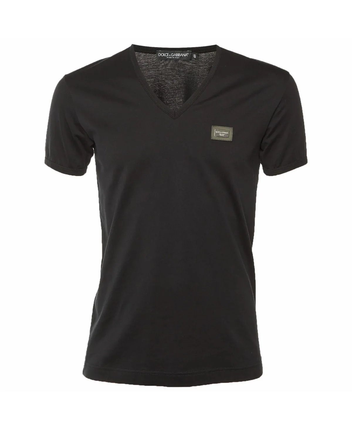 Pre-Owned Dolce & Gabbana V-Neck Logo Patch T-Shirt by Dolce & Gabbana