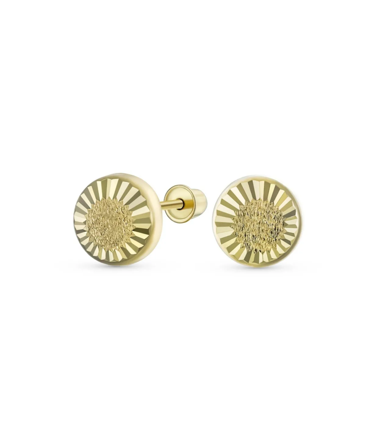 5MM Starburst Dome Stud Earrings in 10K Yellow Gold by Bling Jewelry