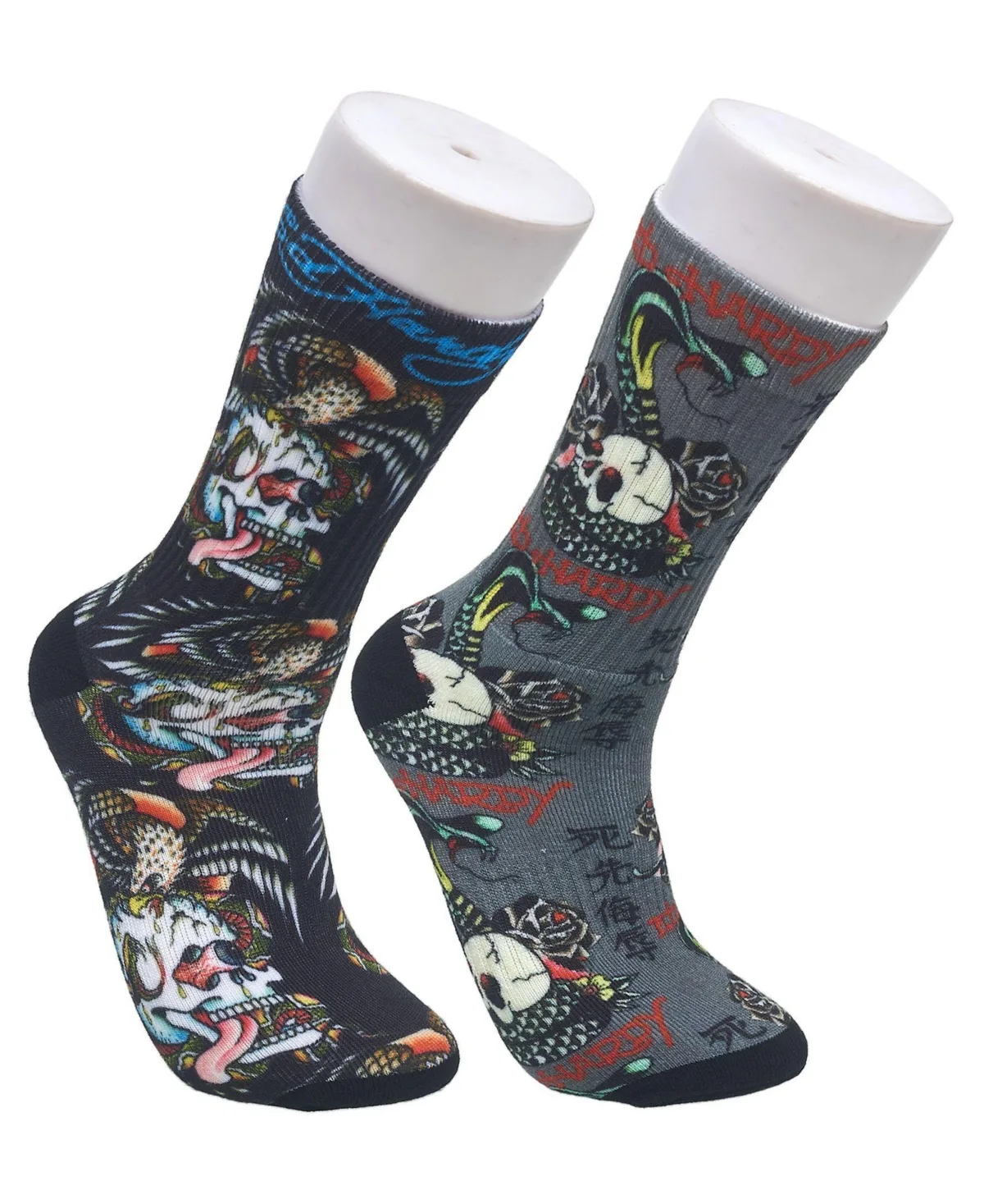 Skull 360 Print Full Cushion Crew Socks, 2-Pack by Ed Hardy