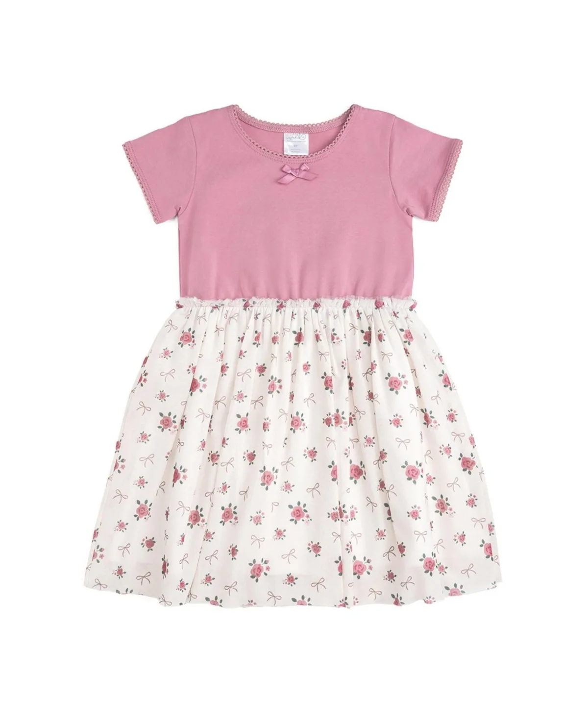 Coquette Rose Short Sleeve Tutu Dress by Sweet Wink