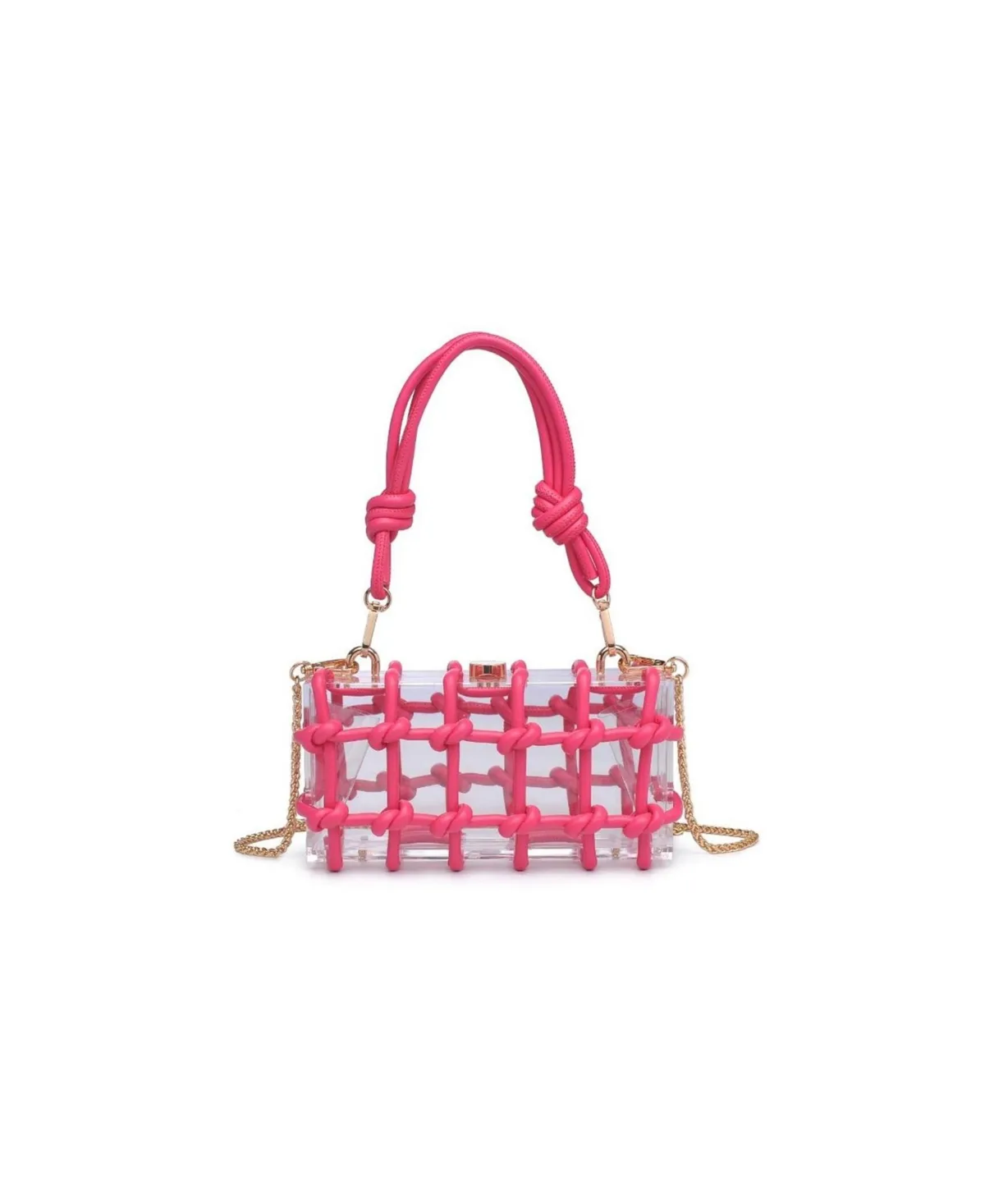 Mavis Rhinestone-Knot Detachable Chain Strap Evening Bag by Urban Expressions