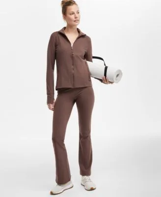 Soft Full Zip Jacket High Rise Flare Leggings by Id Ideology