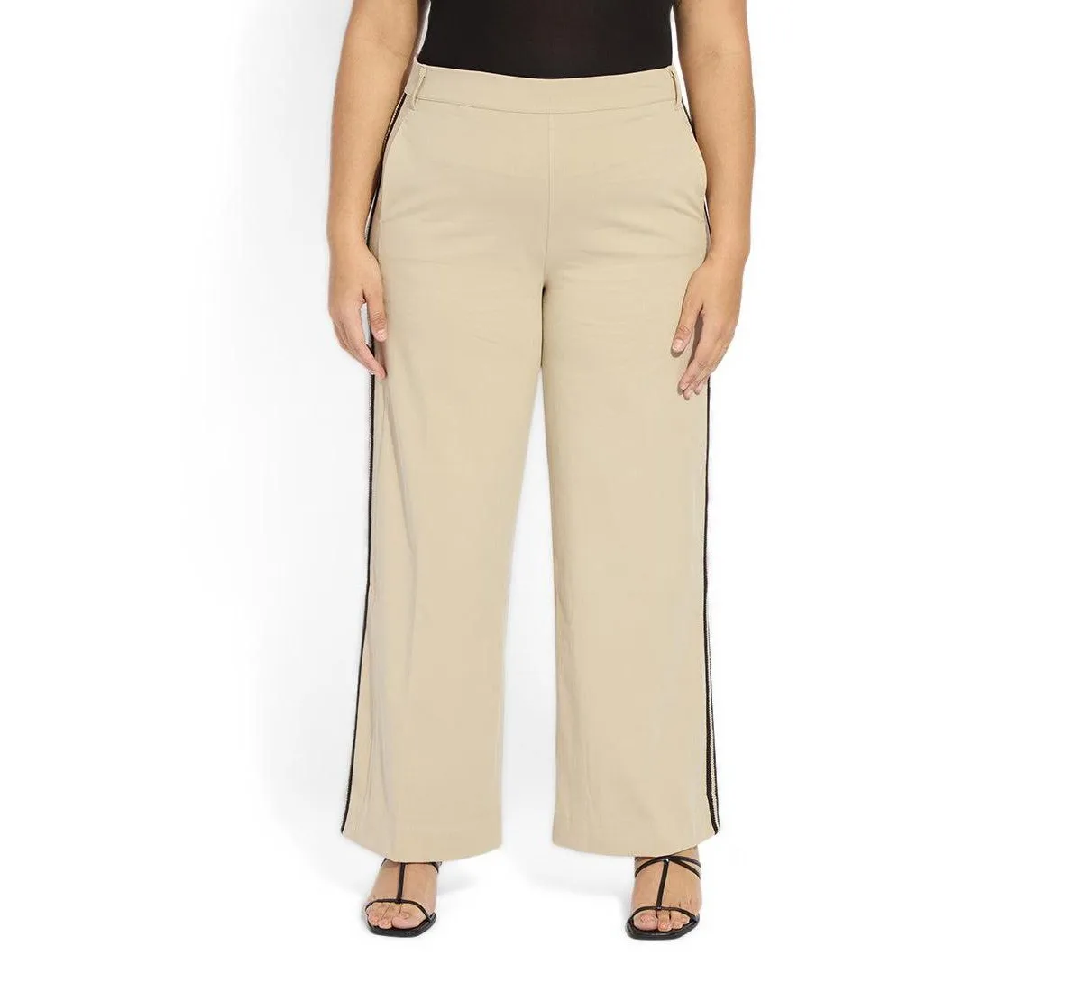 Brinne Wide-Leg Side-Stripe Trousers by Lysse