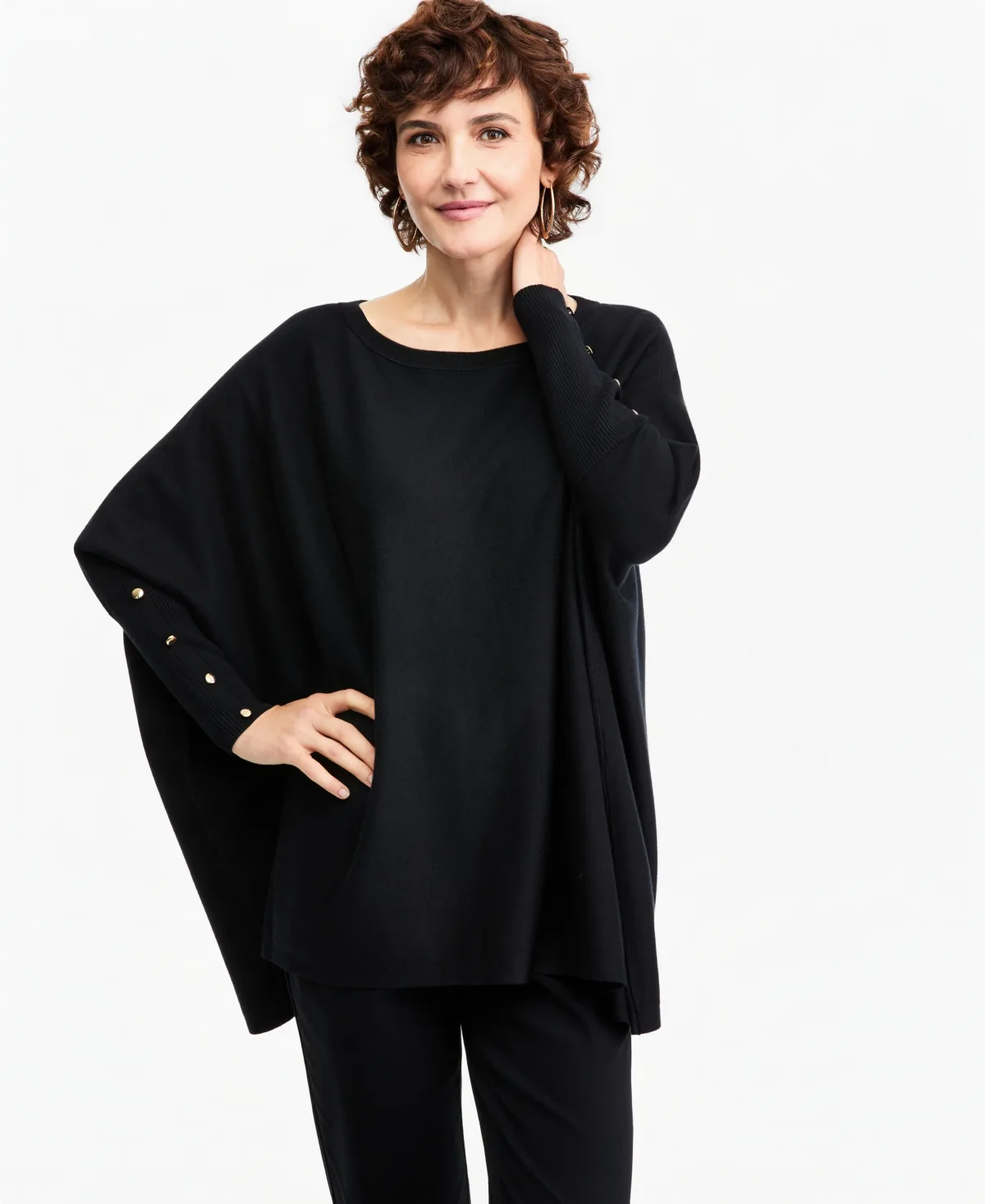 Boatneck Poncho Sweater