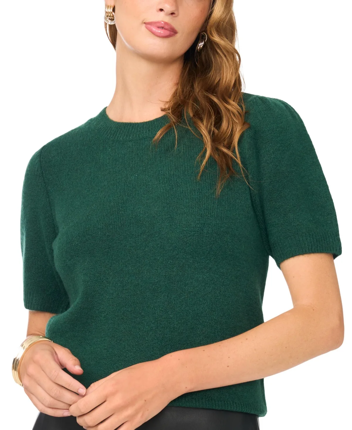 Short-Sleeve Crewneck Sweater