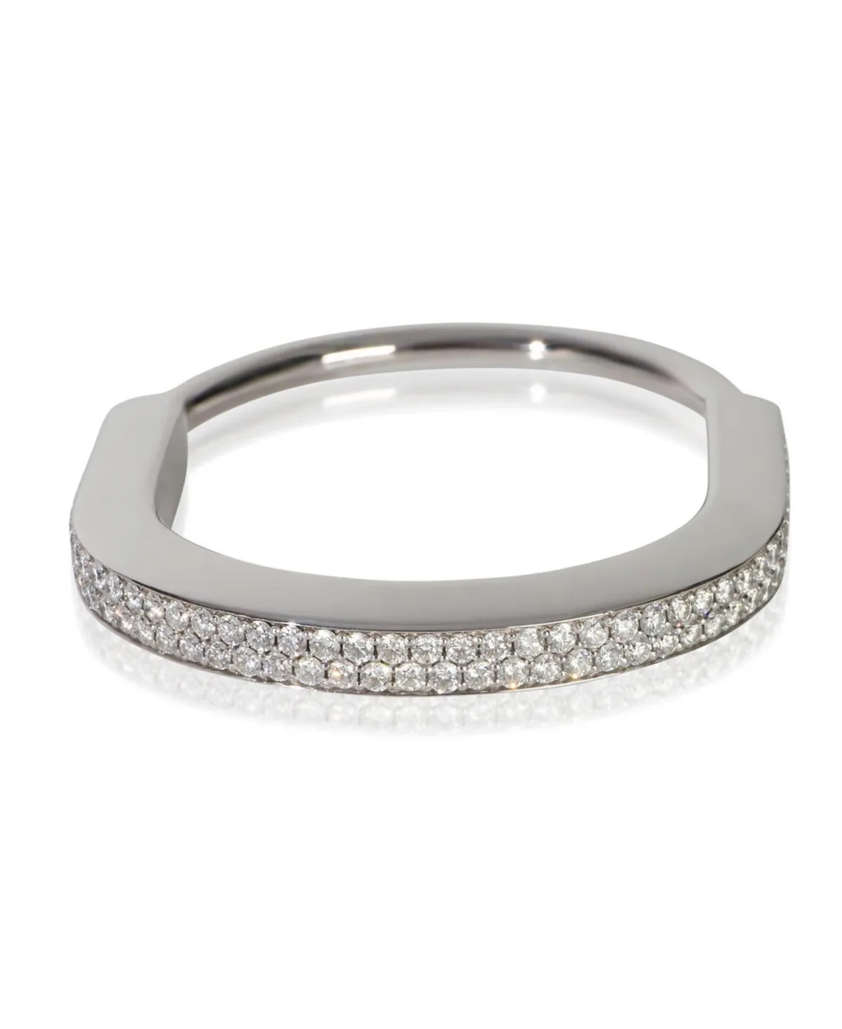 Pre-Owned Tiffany & Co White Gold Diamond Lock Bracelet