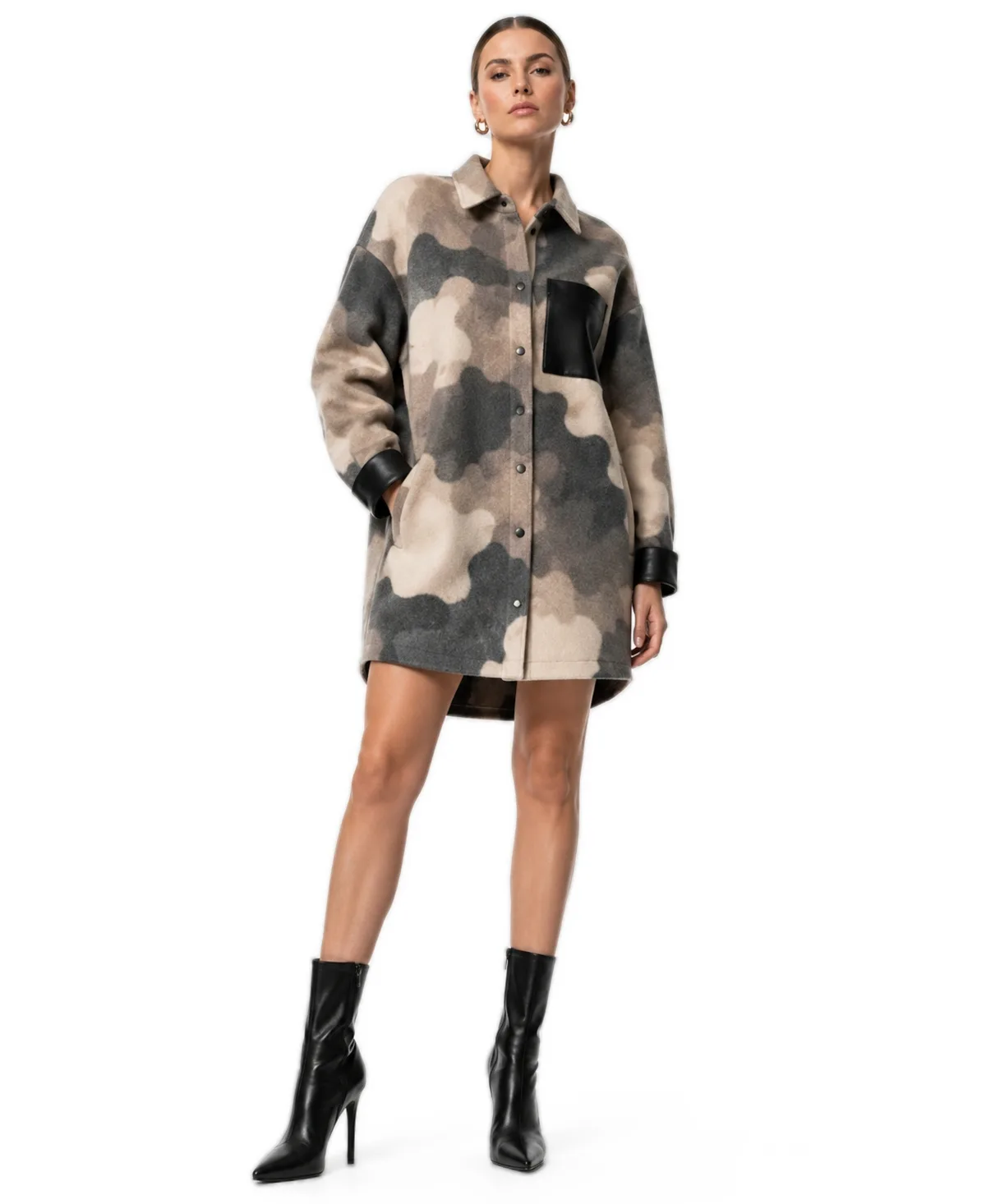 Camo Coat Dress by Dai Moda