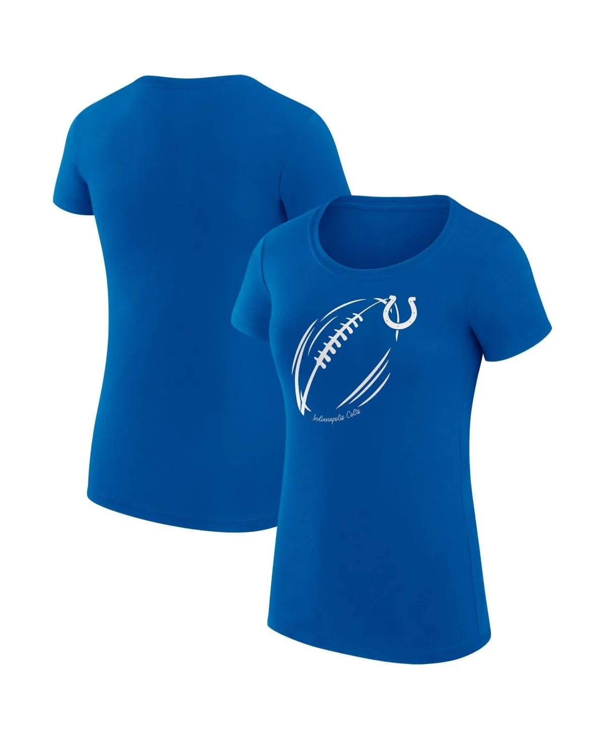 G-Iii 4Her by Carl Banks Indianapolis Colts Subtle Football Super-Slim Fit T-Shirt by G-III