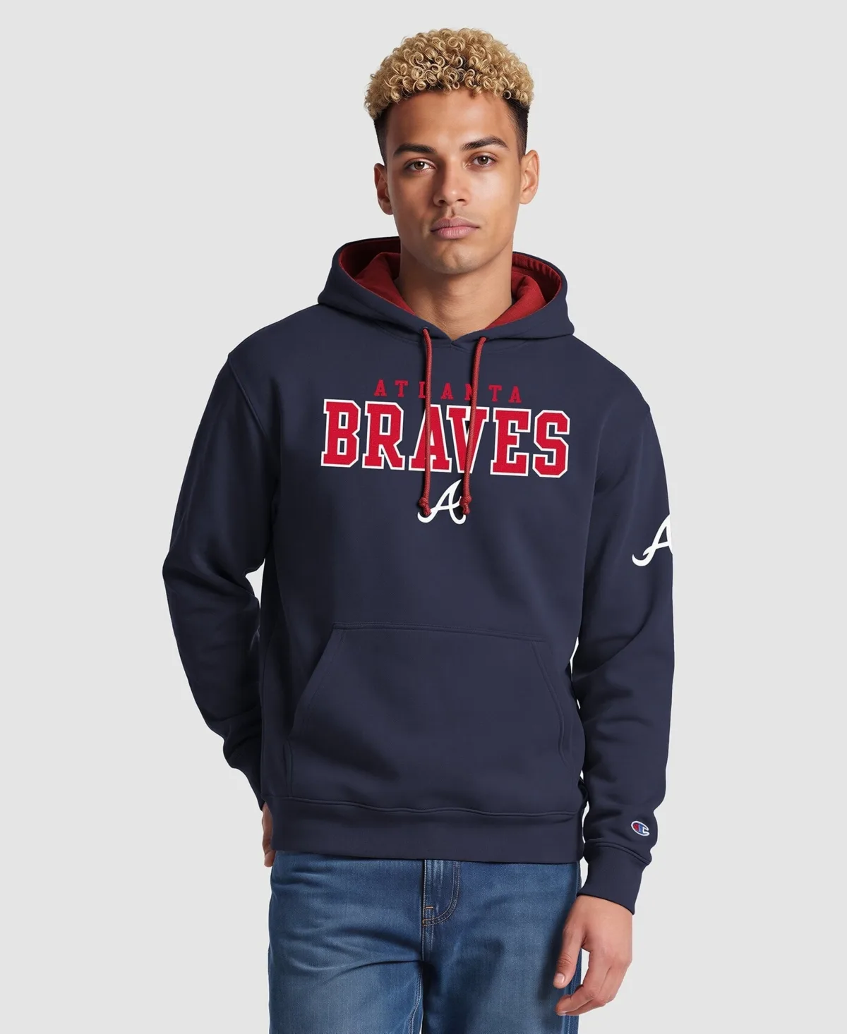 Atlanta Braves Fleece Kangaroo Pocket Hoodie by Champion