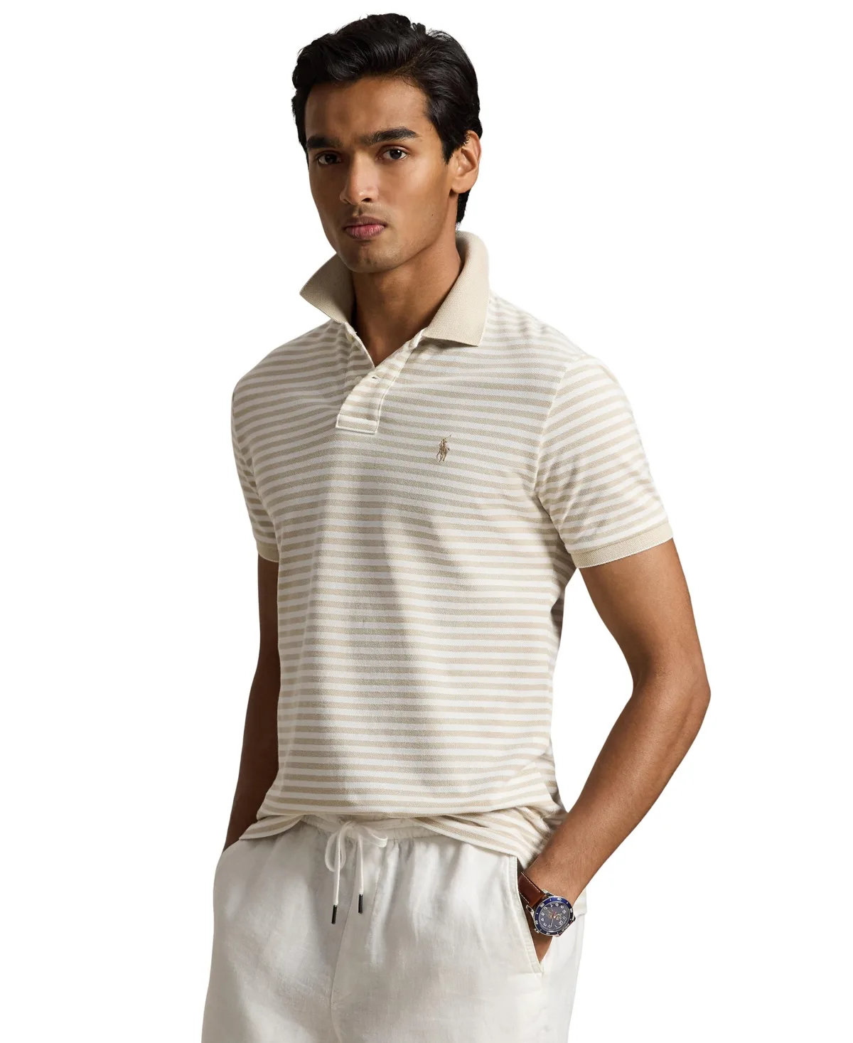 Classic-Fit Striped Mesh Polo Shirt by Polo Ralph Lauren