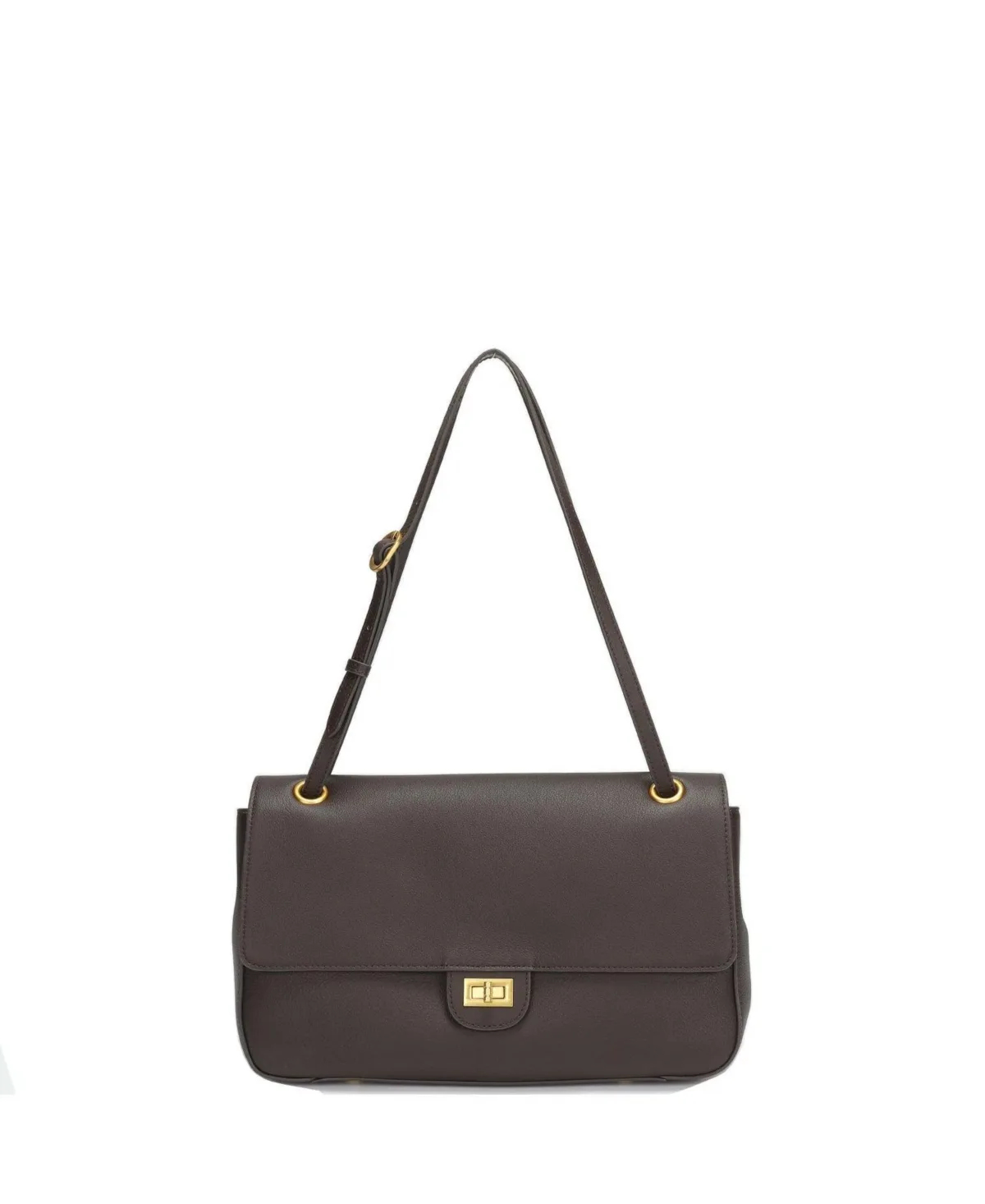 Haven Leather Flap Shoulder Bag Classic Crossbody Satchel with Adjustable Strap and Zip Pockets