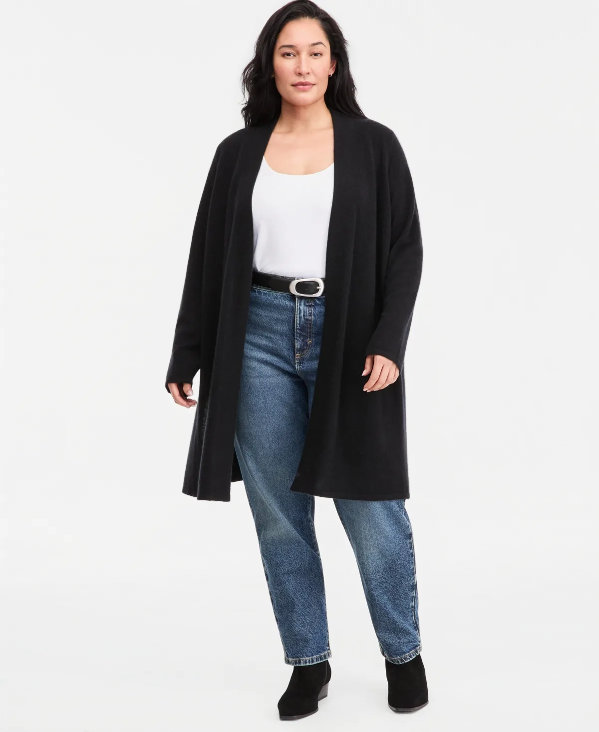 100% Cashmere Open Cardigan