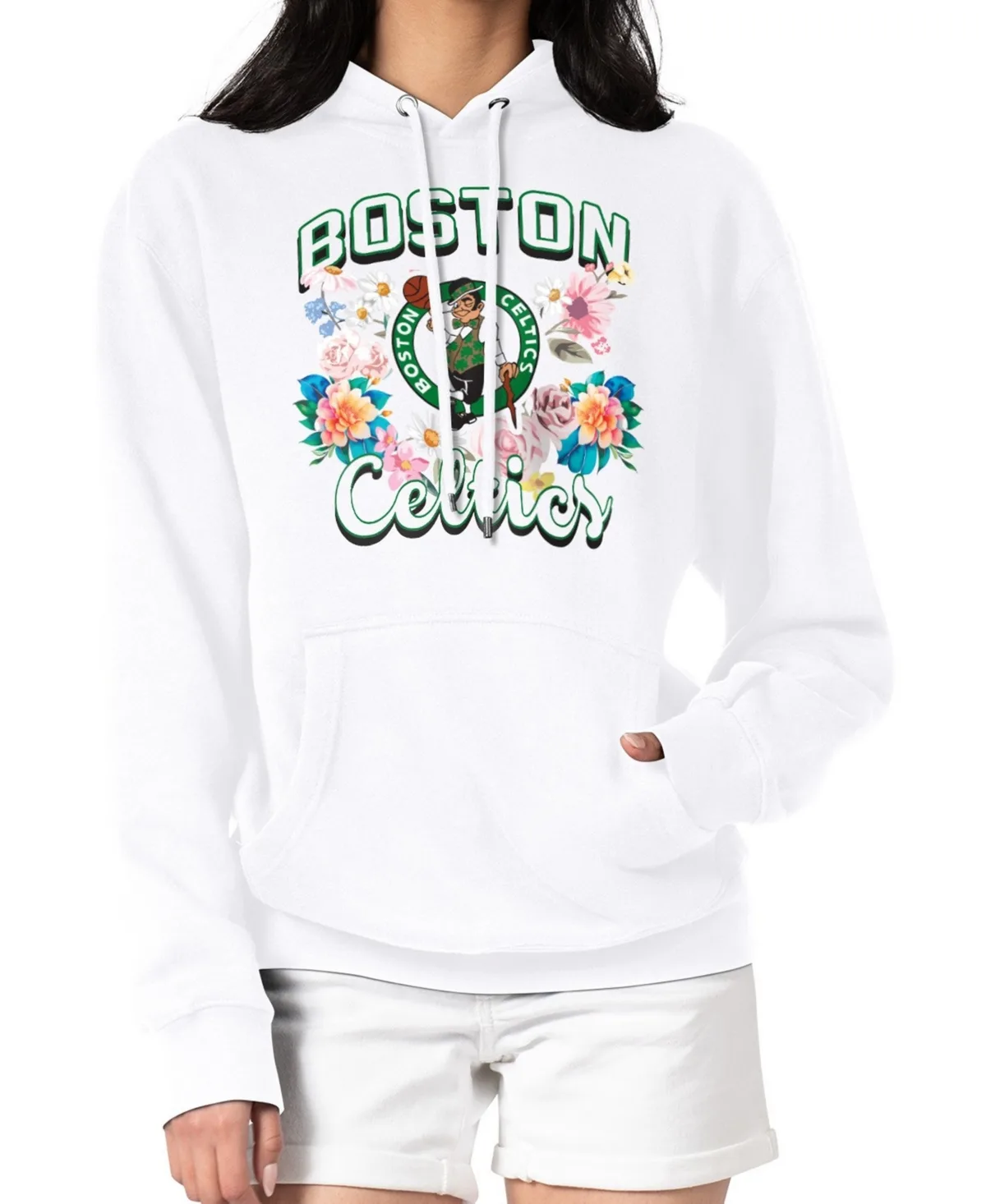 Boston Celtics Long-Sleeve Floral-Print Hoodie by G-III