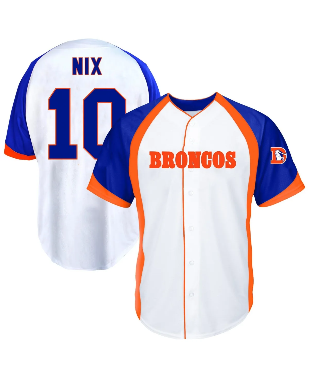 Bo Nix Denver Broncos Button-Up Baseball Jersey T-Shirts by Fanatics