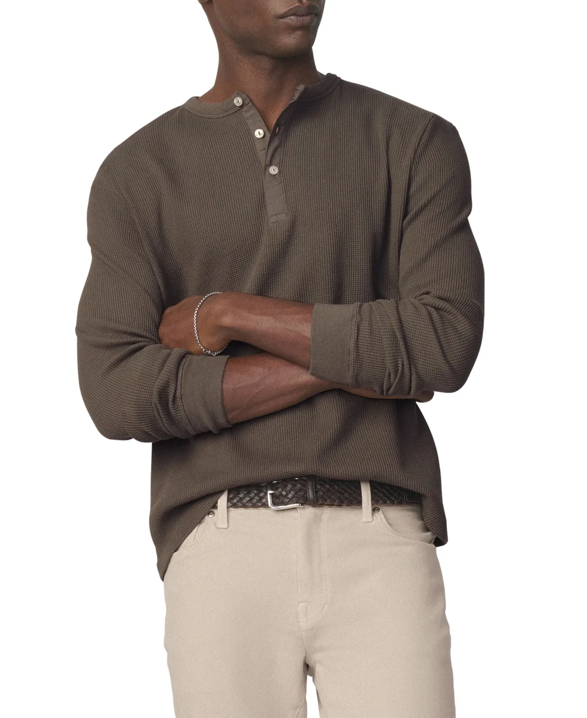 Long-Sleeve Henley Waffle T-Shirt by Joe's Jeans
