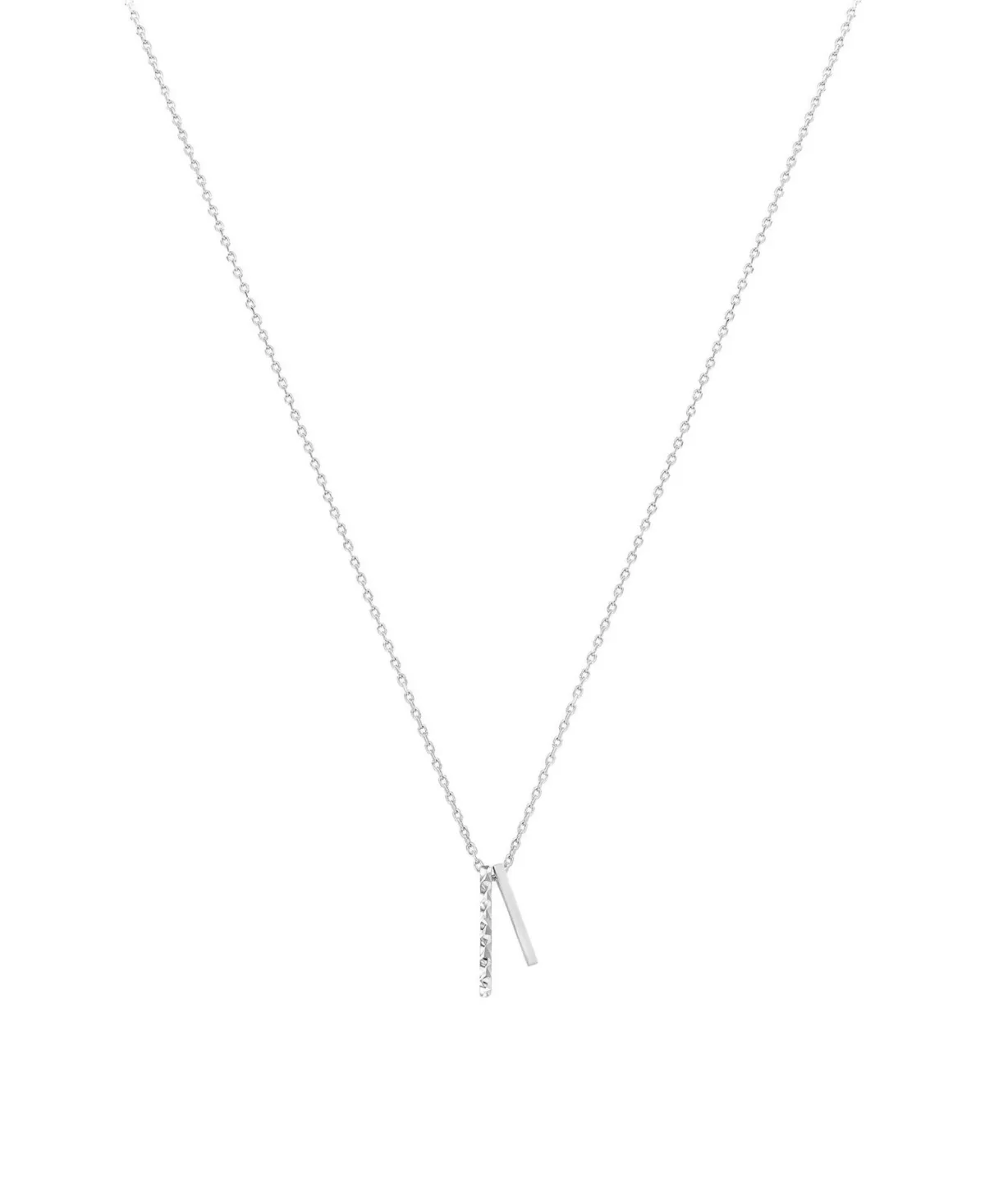 Josh & Chloe Skylar Mini Double Textured Bar Necklace 14k Gold Plated Daily Style