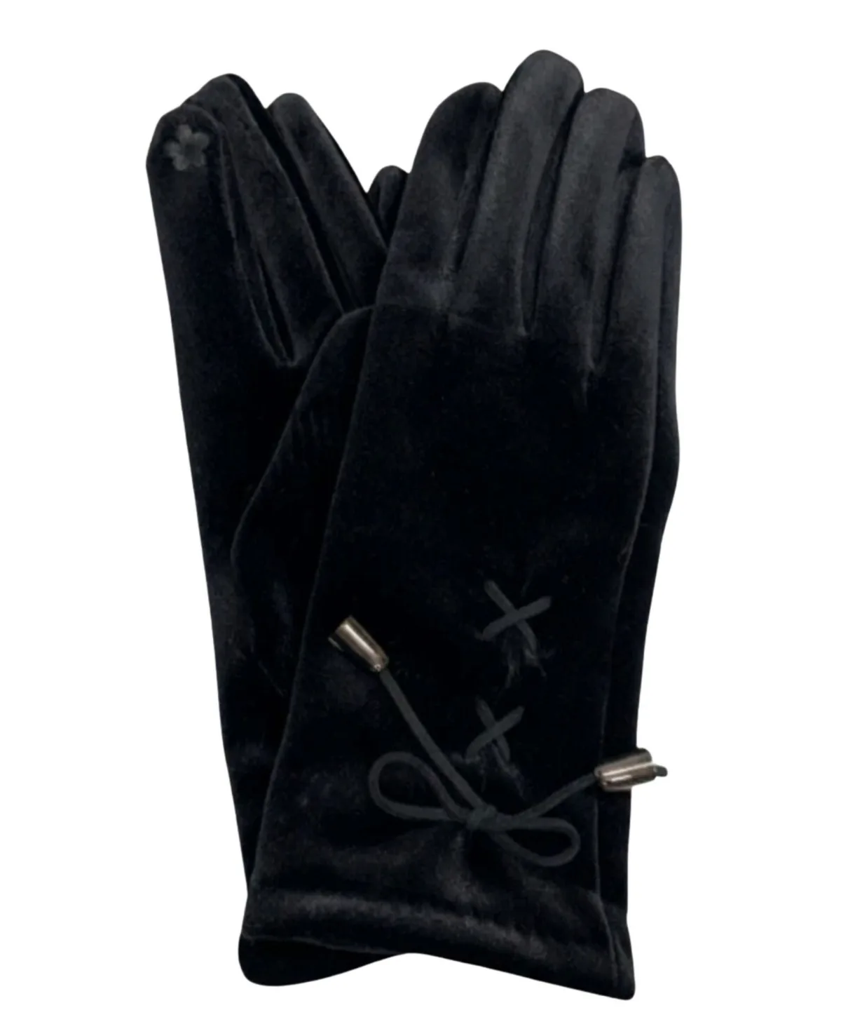Velvet Lace-Up Gloves by Marcus Adler