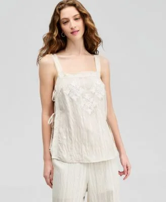 Lace Trim Side Tie Tank Top by And Now This