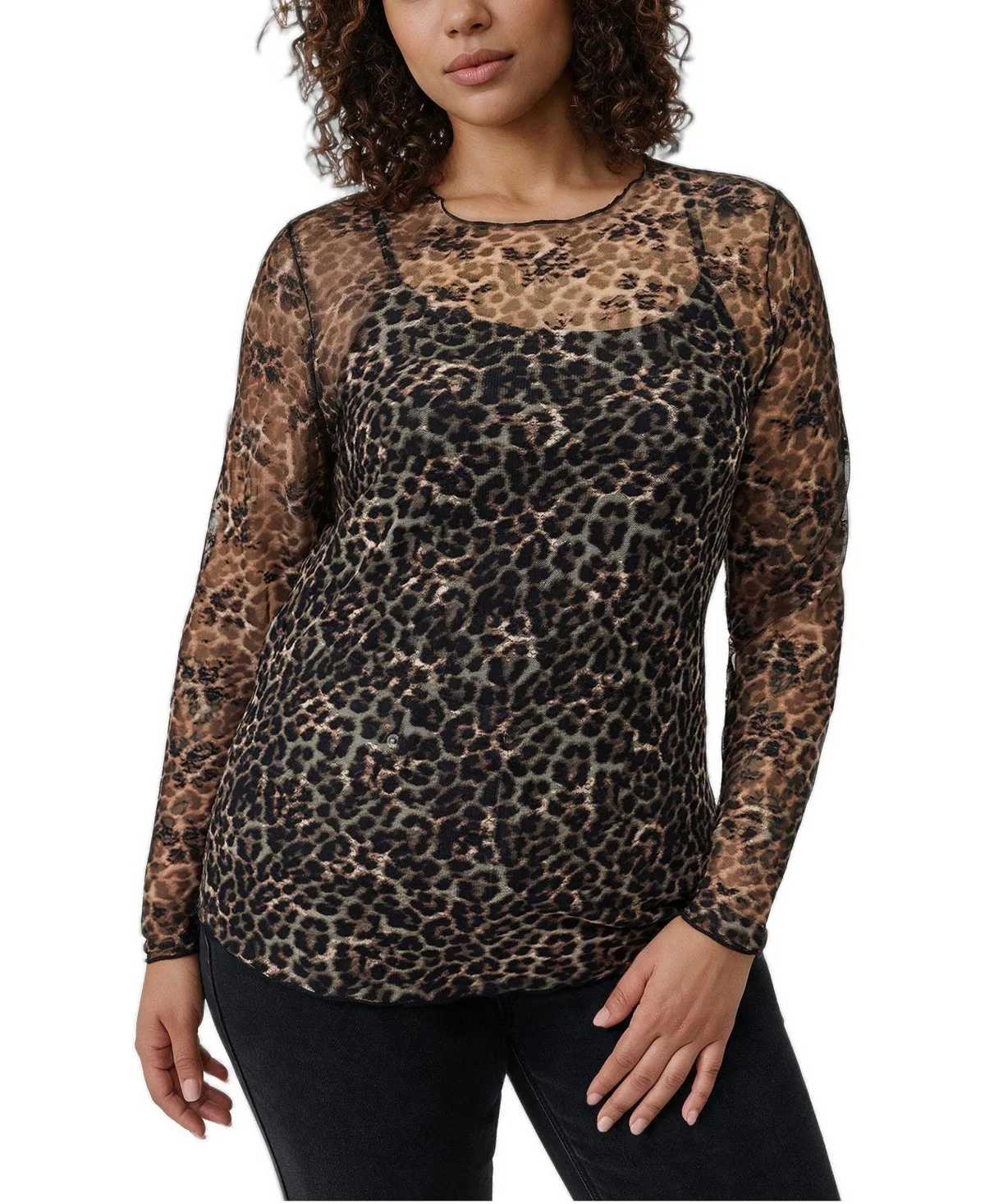 Sheer Lace Crew Long Sleeve Top by Torrid