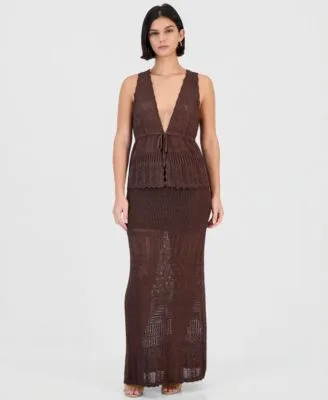 Vivianne Crochet Top Maxi Skirt by GUESS