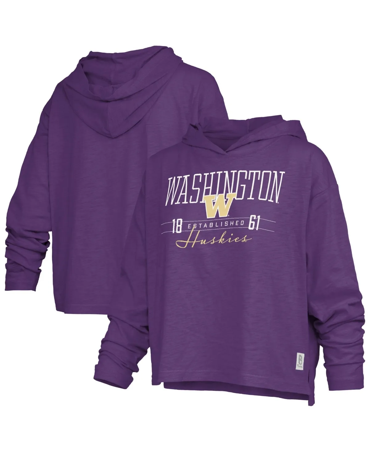 Washington Huskies Castillo Slub Waist Length Long-Sleeve Hoodie by Pressbox