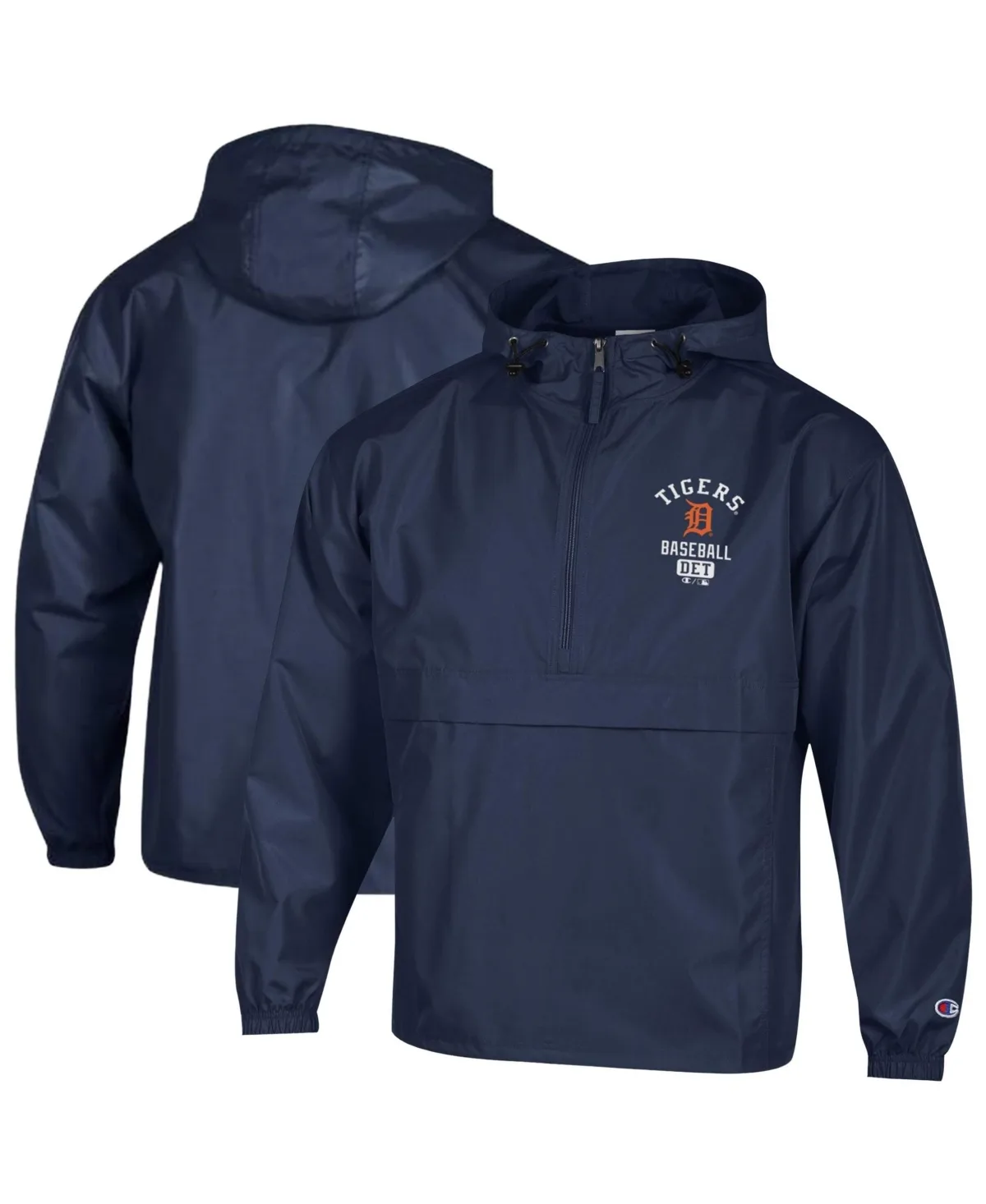 Detroit Tigers Packable Windbreaker Half-Zip Sweatshirt