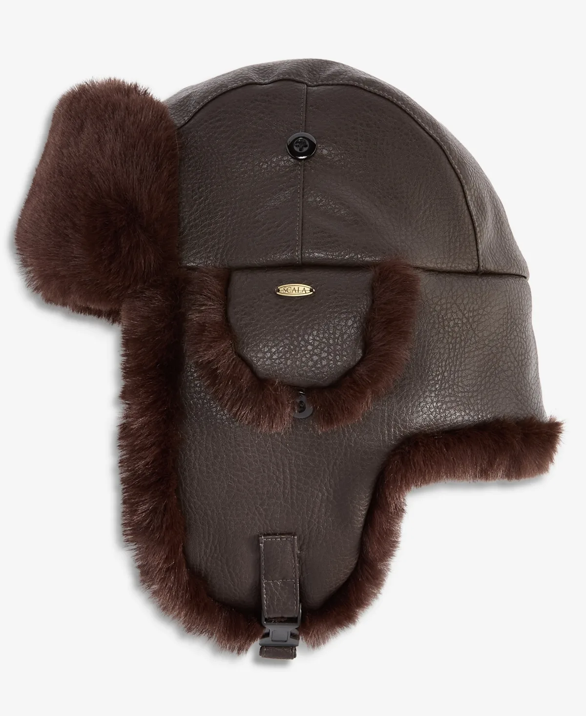 Stetson Faux-Leather Trapper Hat by Scala