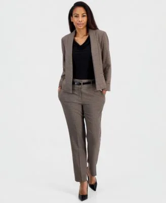 Ava Shawl Collar Cowl Neck Cap Sleeve Jacket Pants Top 3 Piece Suit by Kasper