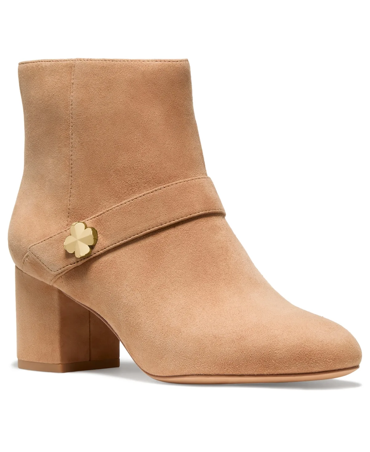 Decorative Flower Block Heel Ankle Booties - Bungalow Suede by kate spade