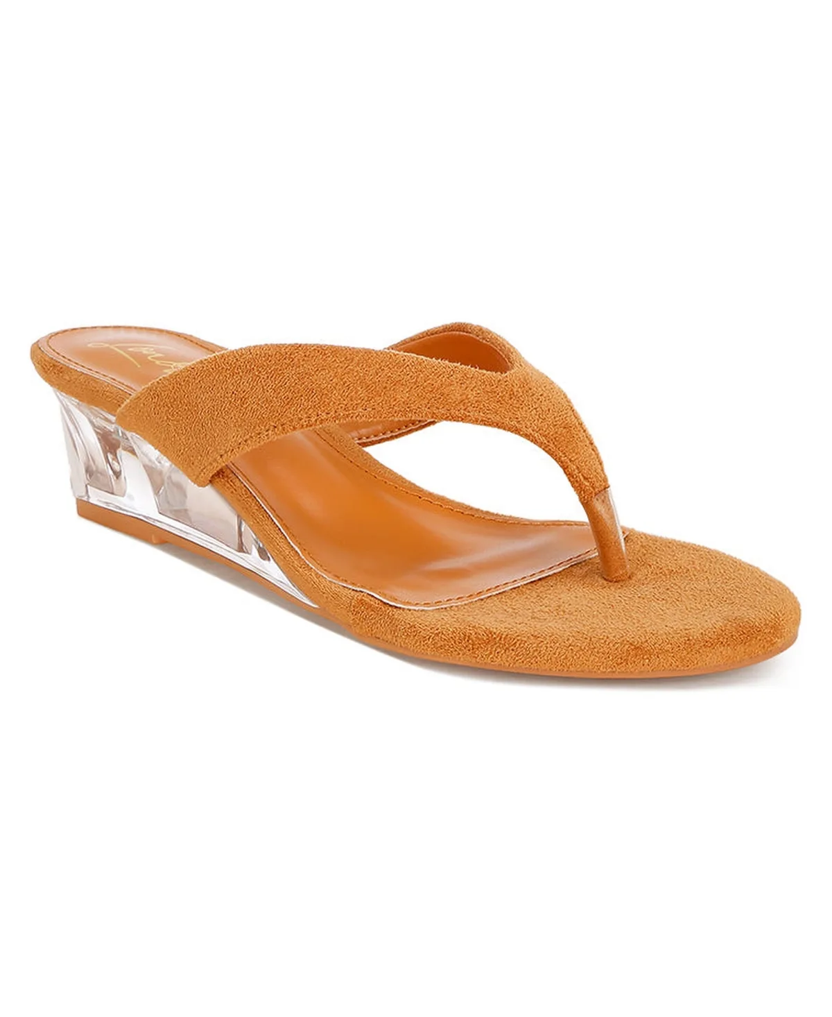 Zabila Thong Strap Heel Sandals - Tan Suede by London Rag
