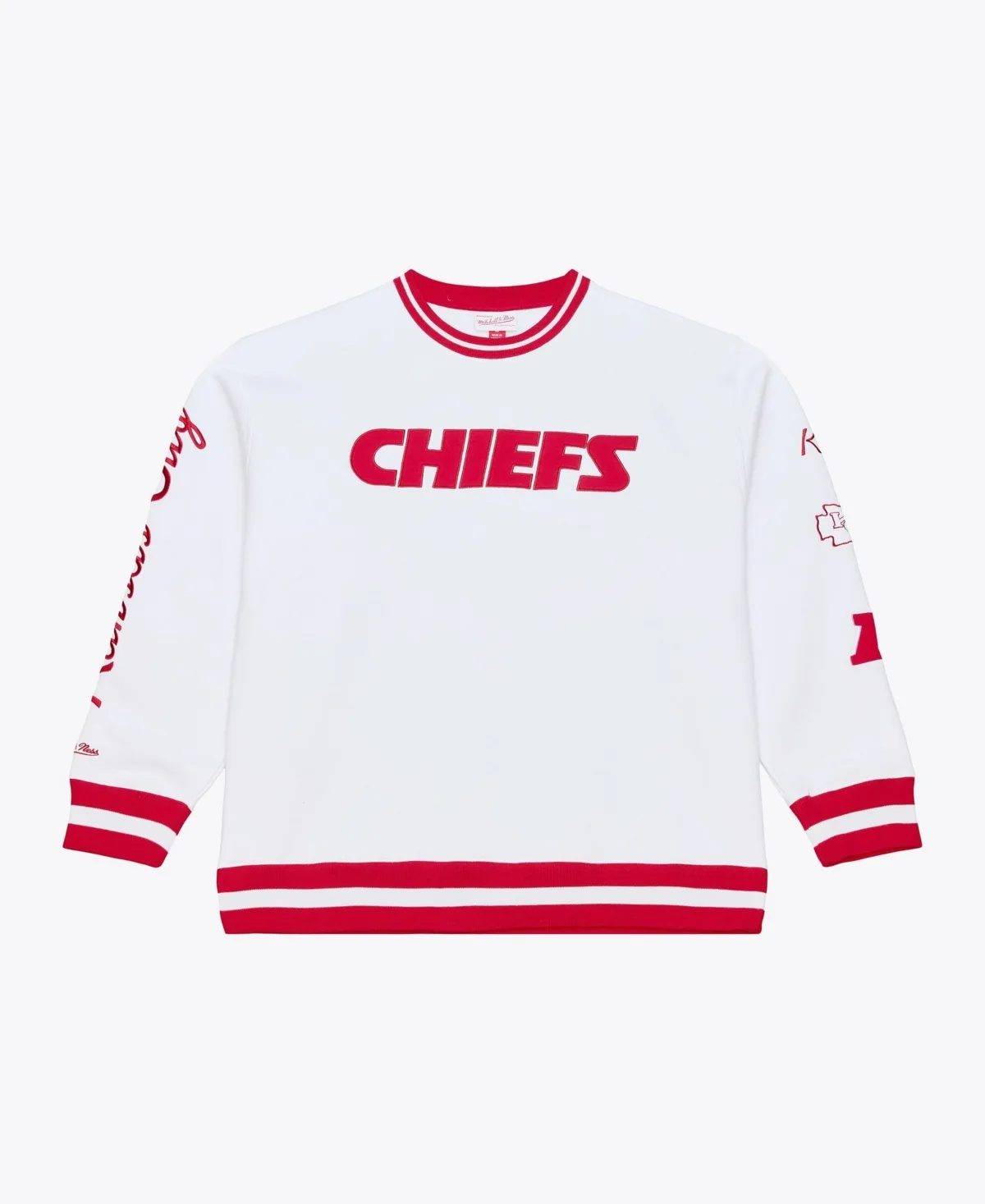 Kansas City Chiefs Fleece Crewneck Sweatshirt by Mitchell & Ness
