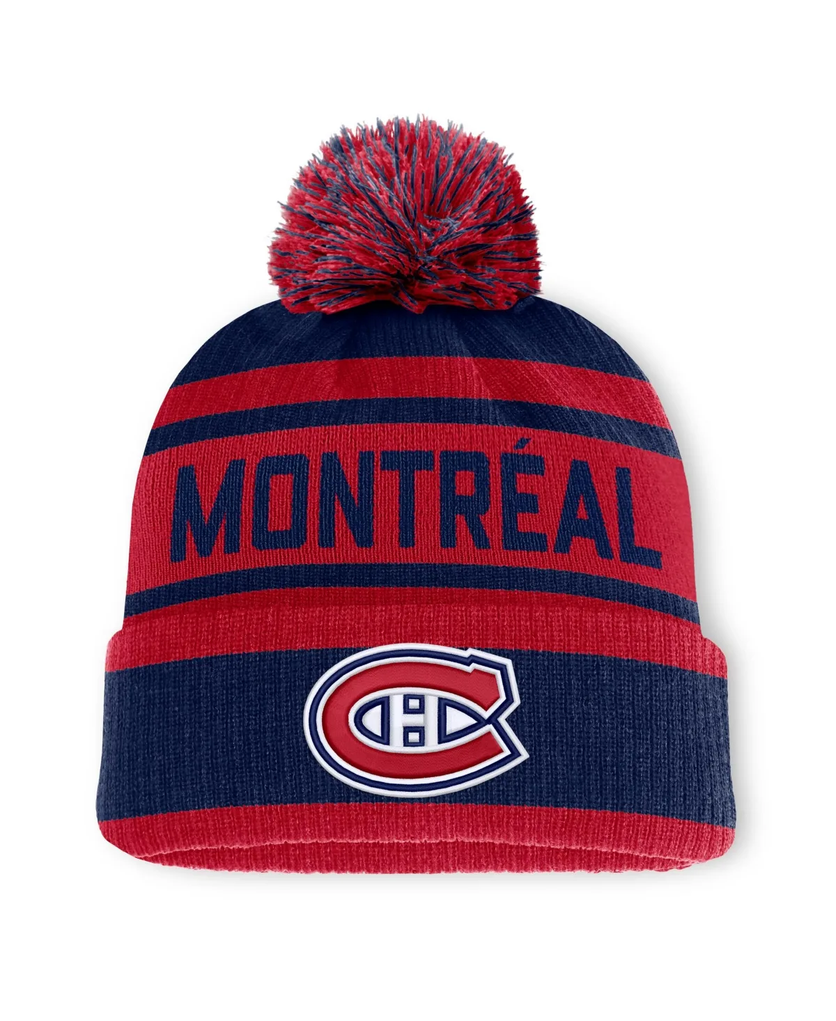 Montreal Canadiens Fundamental Cuffed Knit Hat with Pom by Fanatics
