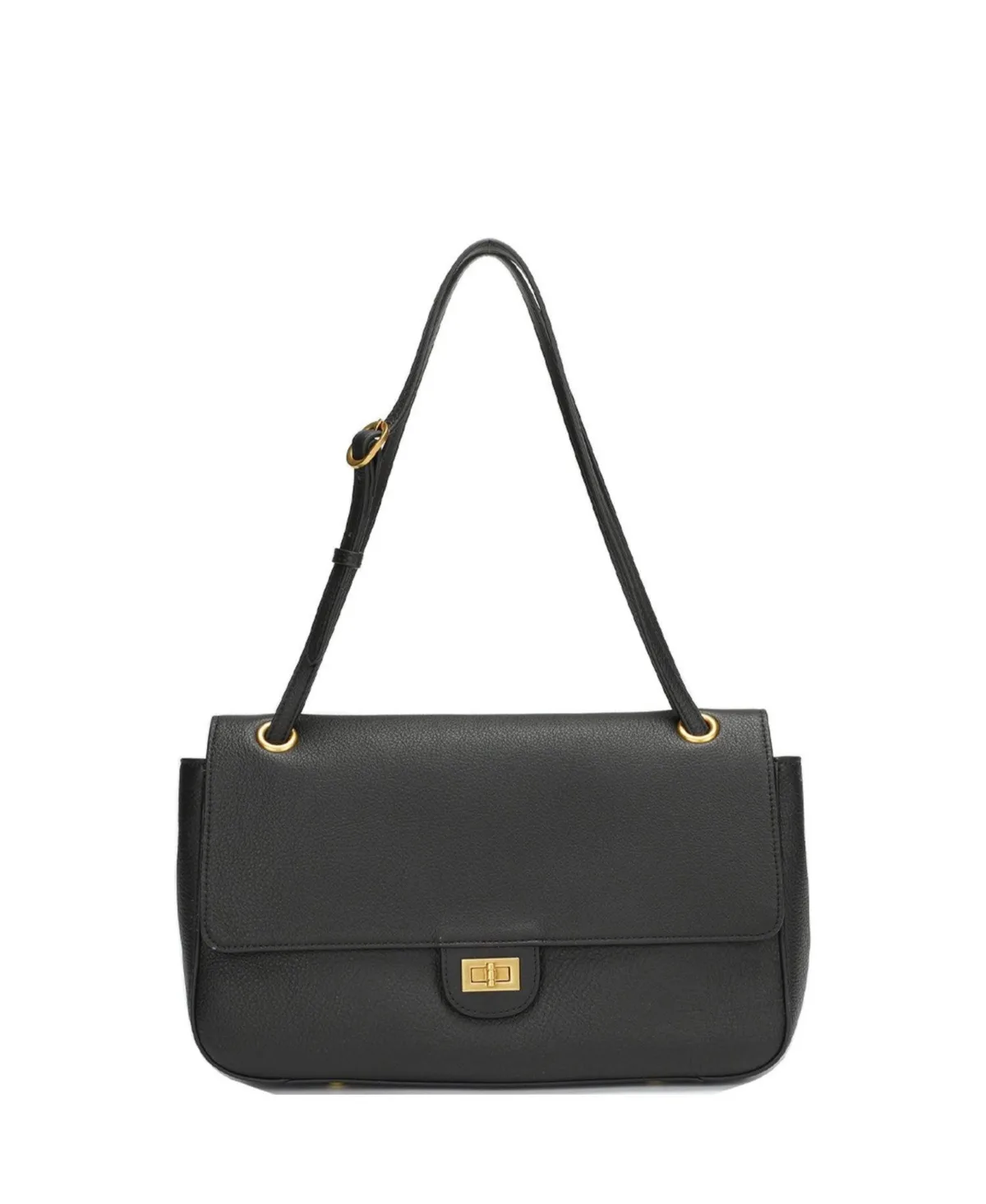 Haven Leather Flap Shoulder Bag Classic Crossbody Satchel with Adjustable Strap and Zip Pockets
