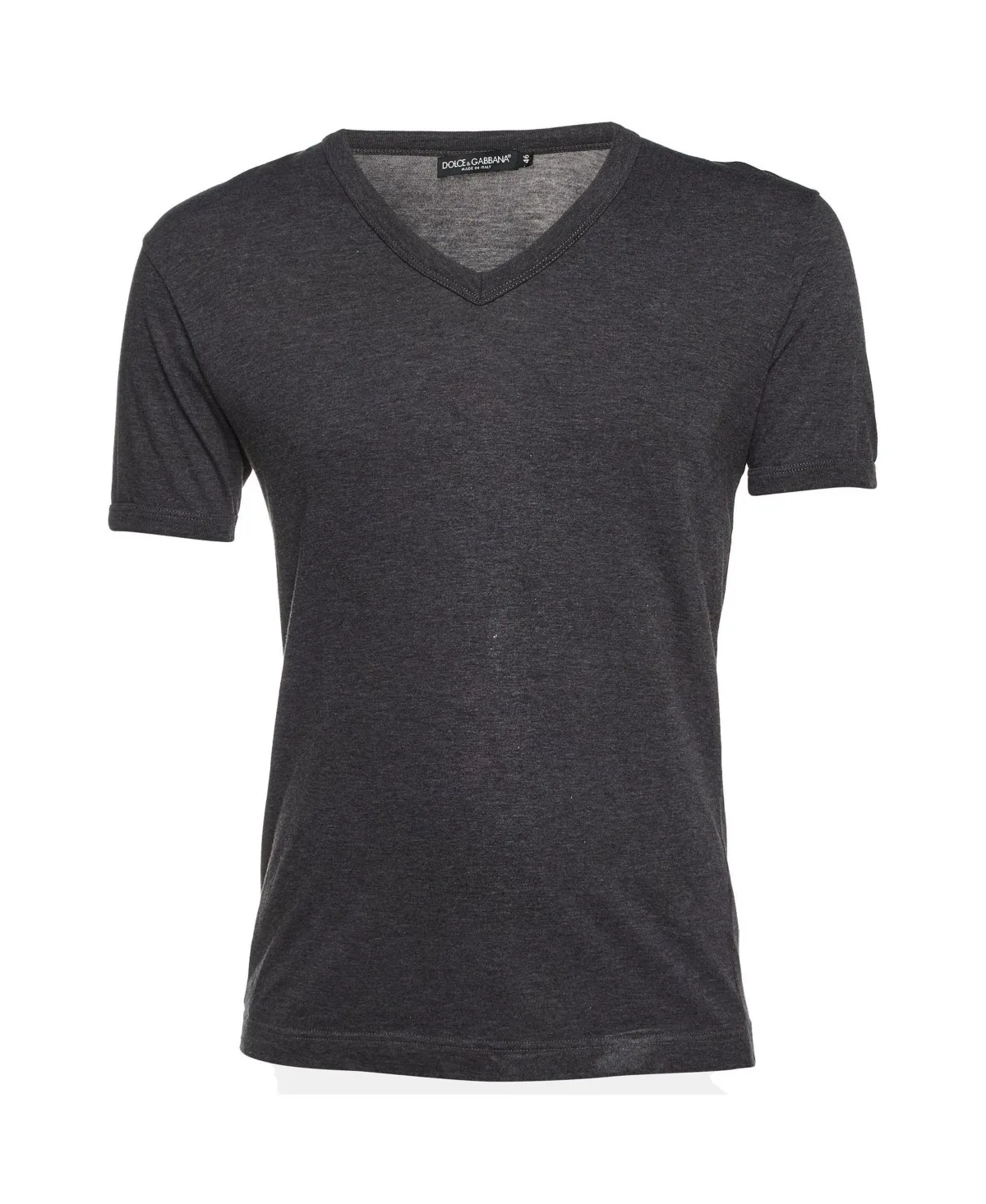 Pre-Owned Heathered Cotton V-Neck T-Shirt by Dolce & Gabbana