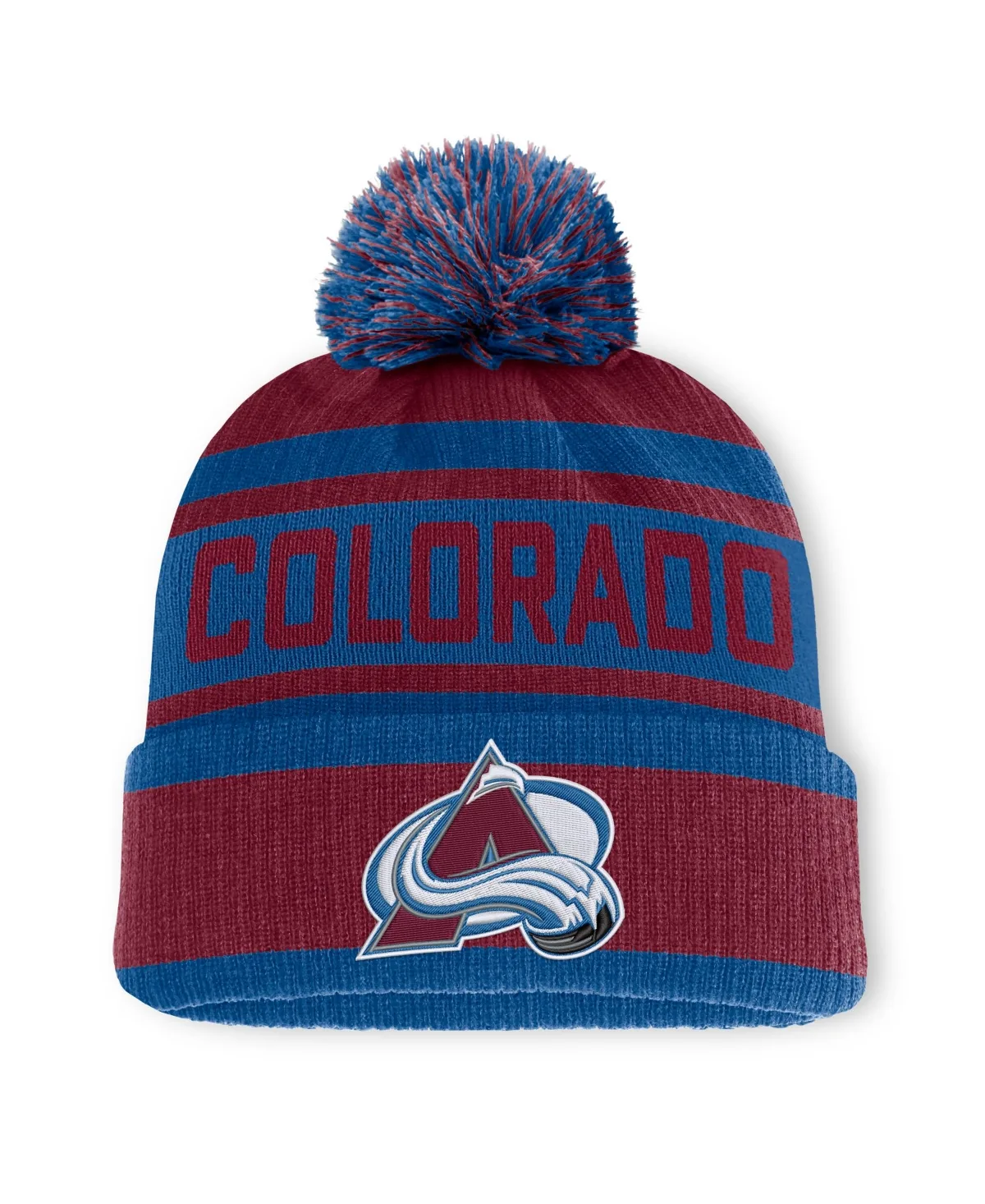 Colorado Avalanche Fundamental Cuffed Knit Hat with Pom by Fanatics