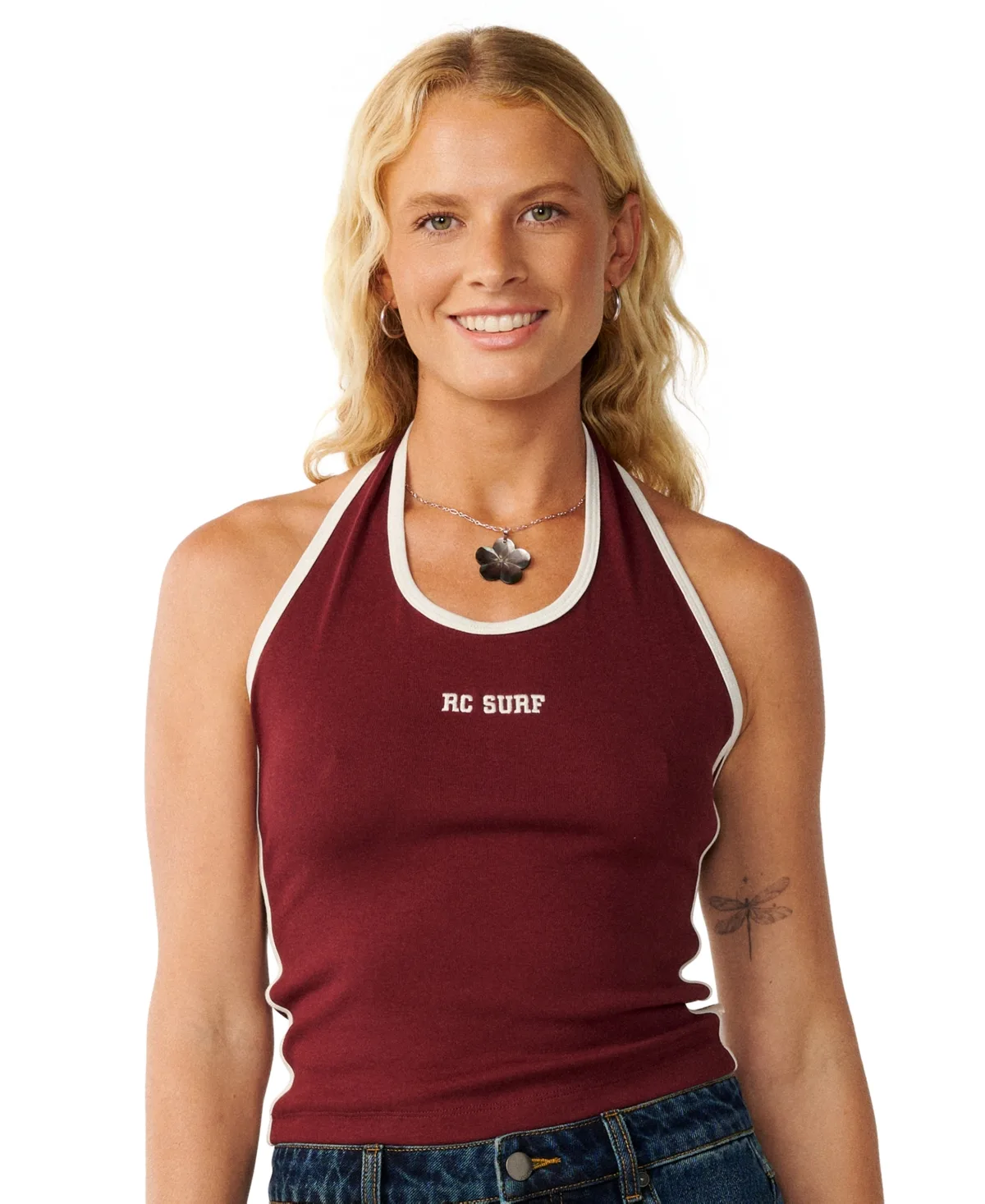 Samba Fitted Stretch Cotton Halter Top by Rip Curl