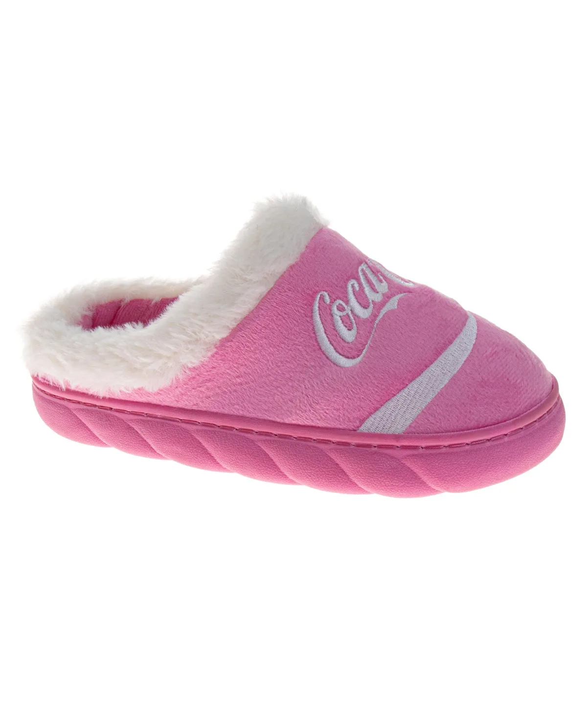 Coca-Cola Iconic Script Casual Slippers Soft Cozy Plush Lined Indoor Comfort by Coca Cola