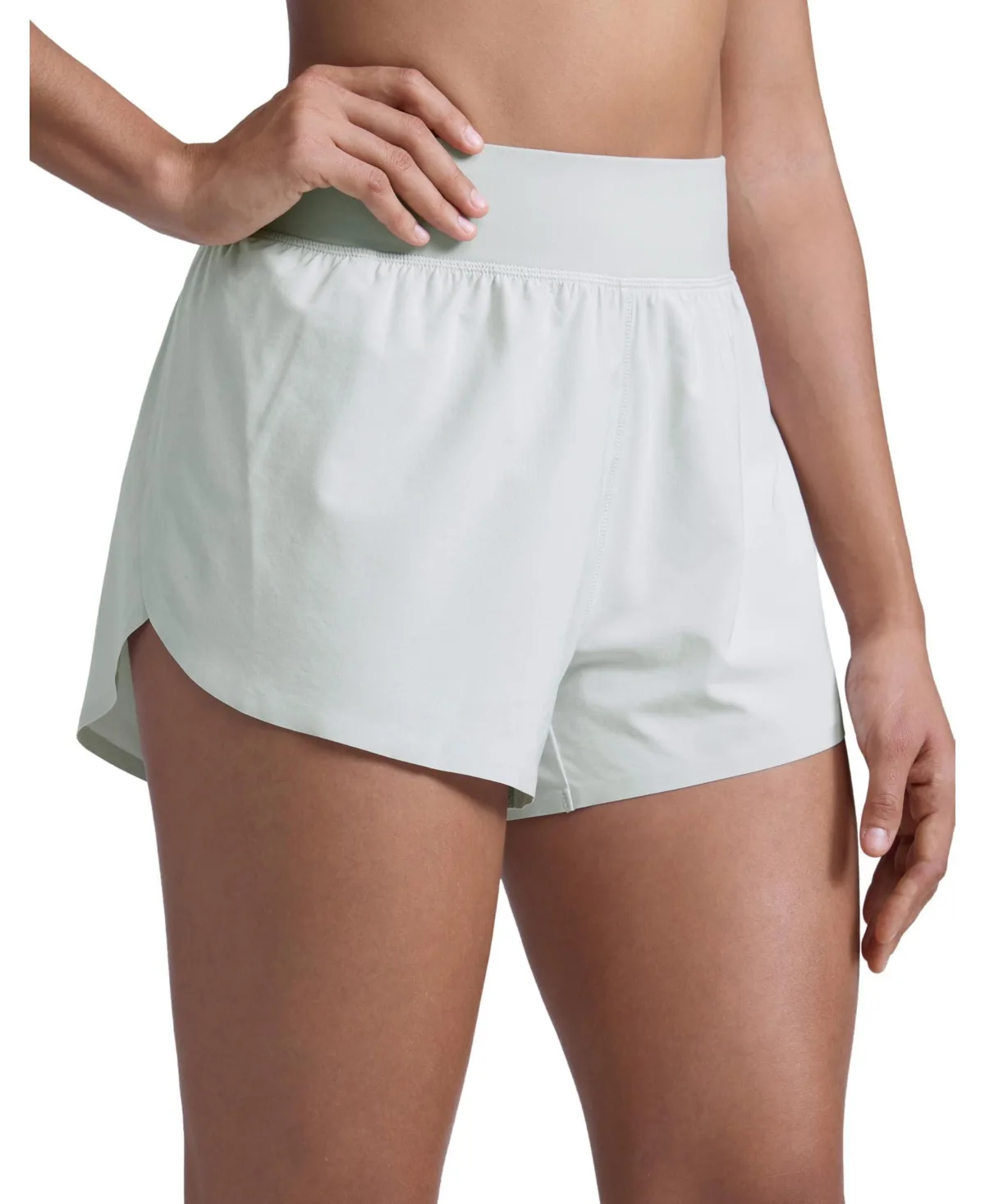 High Waisted Split Running Shorts 3 Inch Quick Dry Soft Fabric Built in Liner