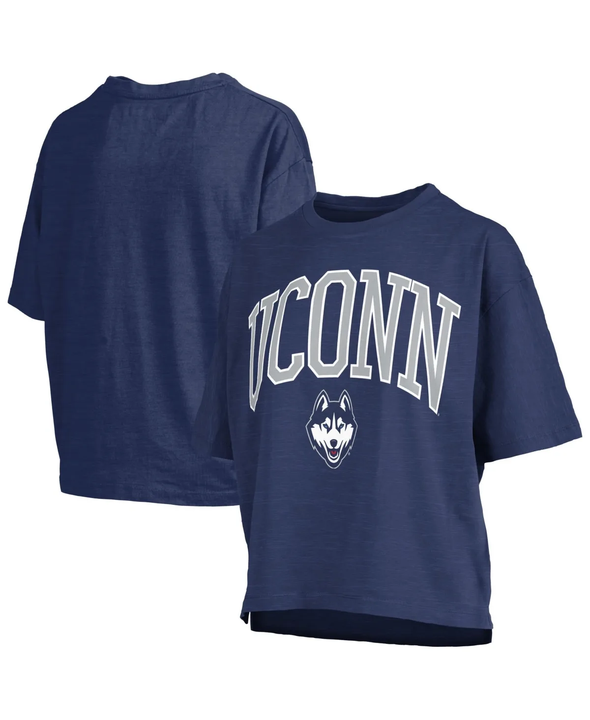 UConn Huskies Oversized Nelson Arch Over Logo Slub T-Shirt by Pressbox
