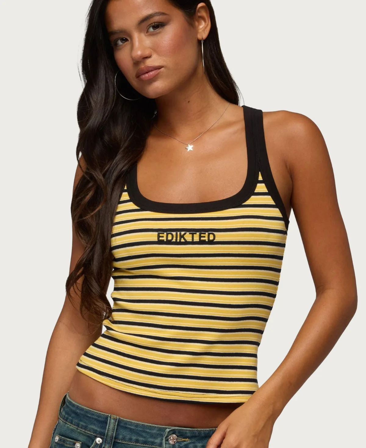 Energy Striped Ribbed Tank Top by Edikted