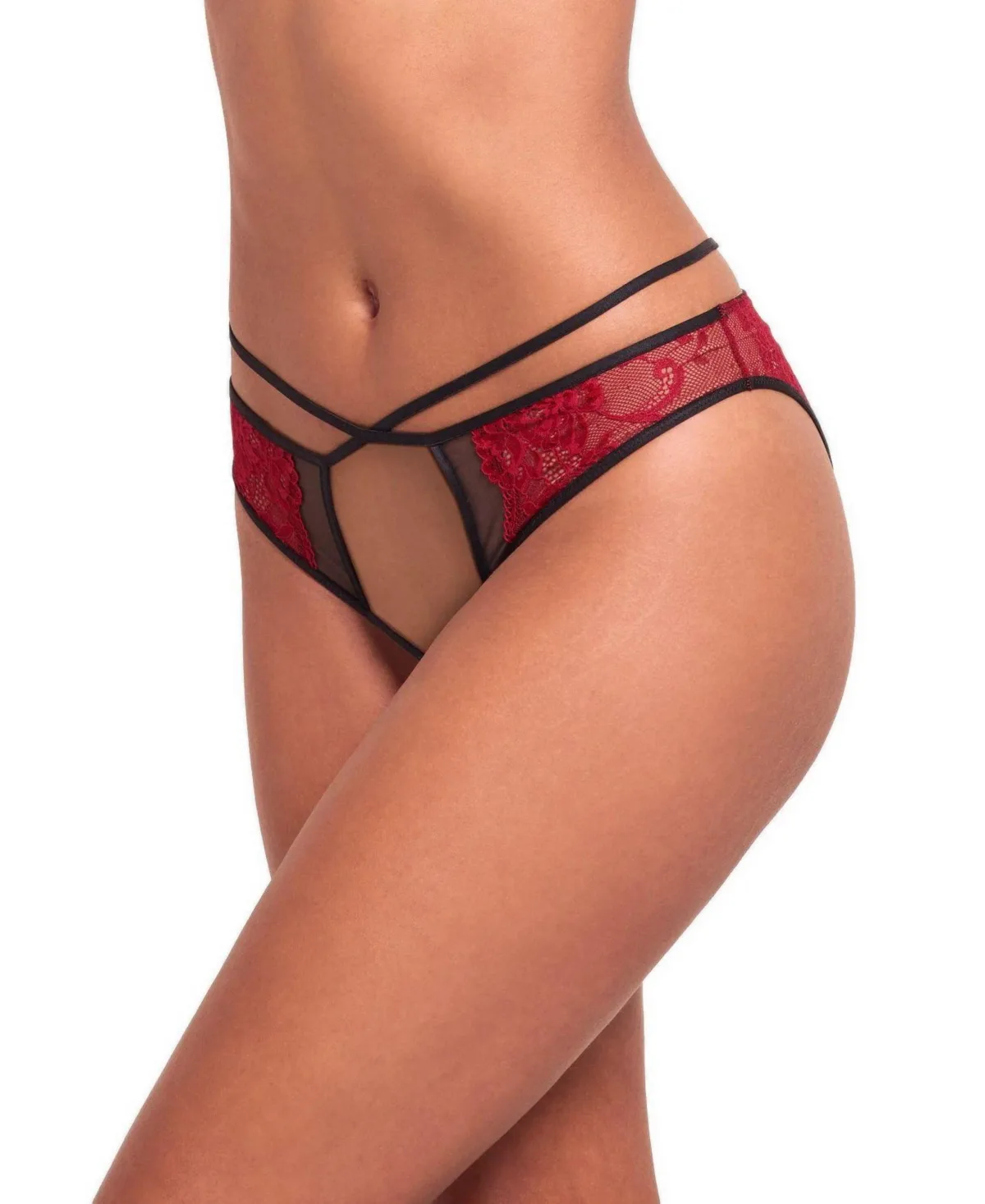 Saveria Crotchless Sheer-Mesh Floral Panty by Adore Me