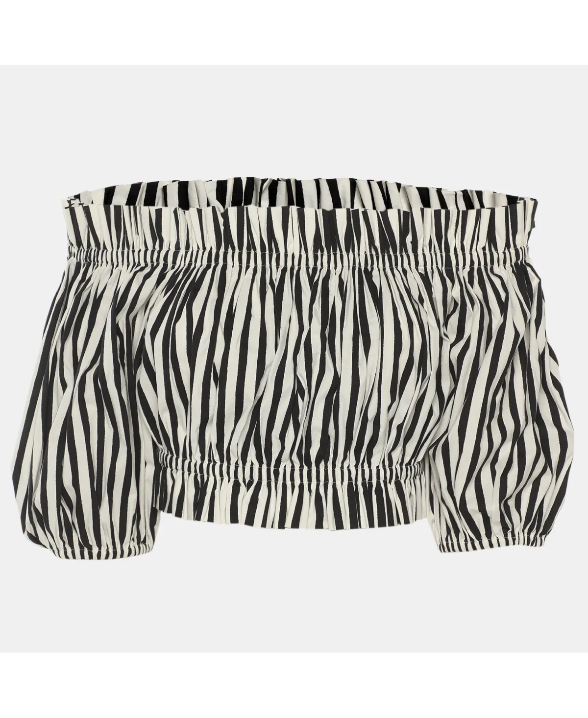 Pre-Owned Dolce & Gabbana Striped Off-The-Shoulder Crop Top by Dolce & Gabbana
