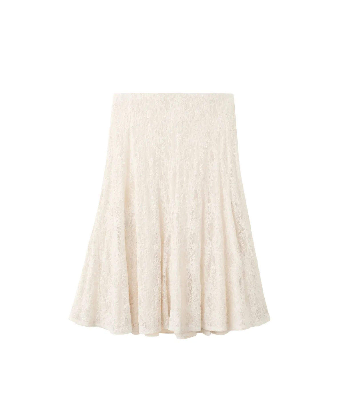 Embroidered Eyelet Details Midi Skirt by Mango